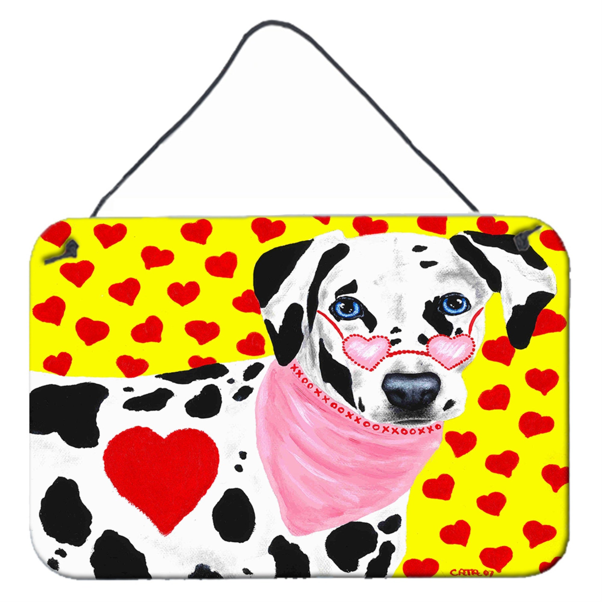 'Caroline'S Treasures Hearts And Dalmatian Wall Or Door Hanging Prints Amb1116Ds812, 8''''H X 12''''W, Multicolor''