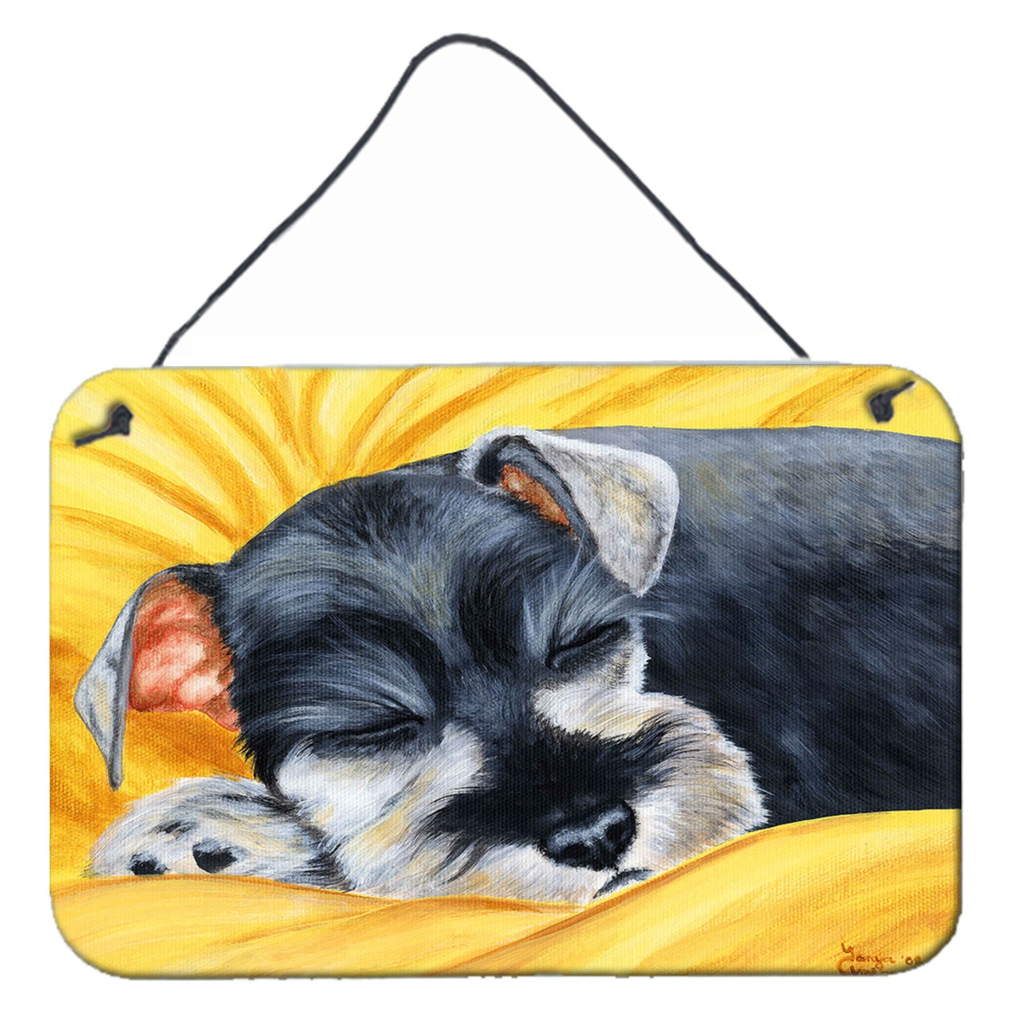 'Caroline'S Treasures Snoozing Schnauzer Wall Or Door Hanging Prints Amb1161Ds812, 8''''H X 12''''W, Multicolor''