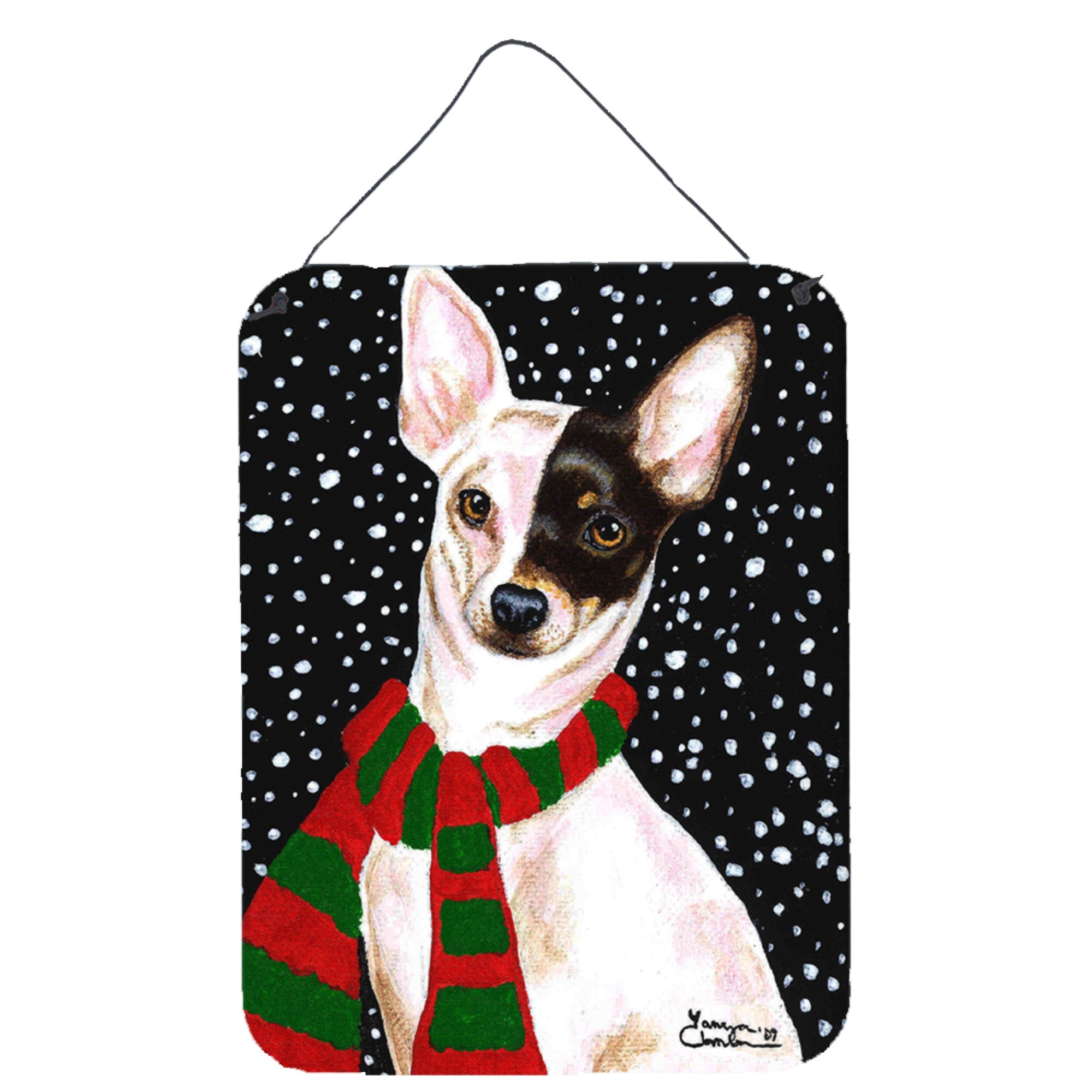 'Caroline'S Treasures Snowy Chihuahua Wall Or Door Hanging Prints Amb1170Ds1216, 16Hx12W, Multicolor''
