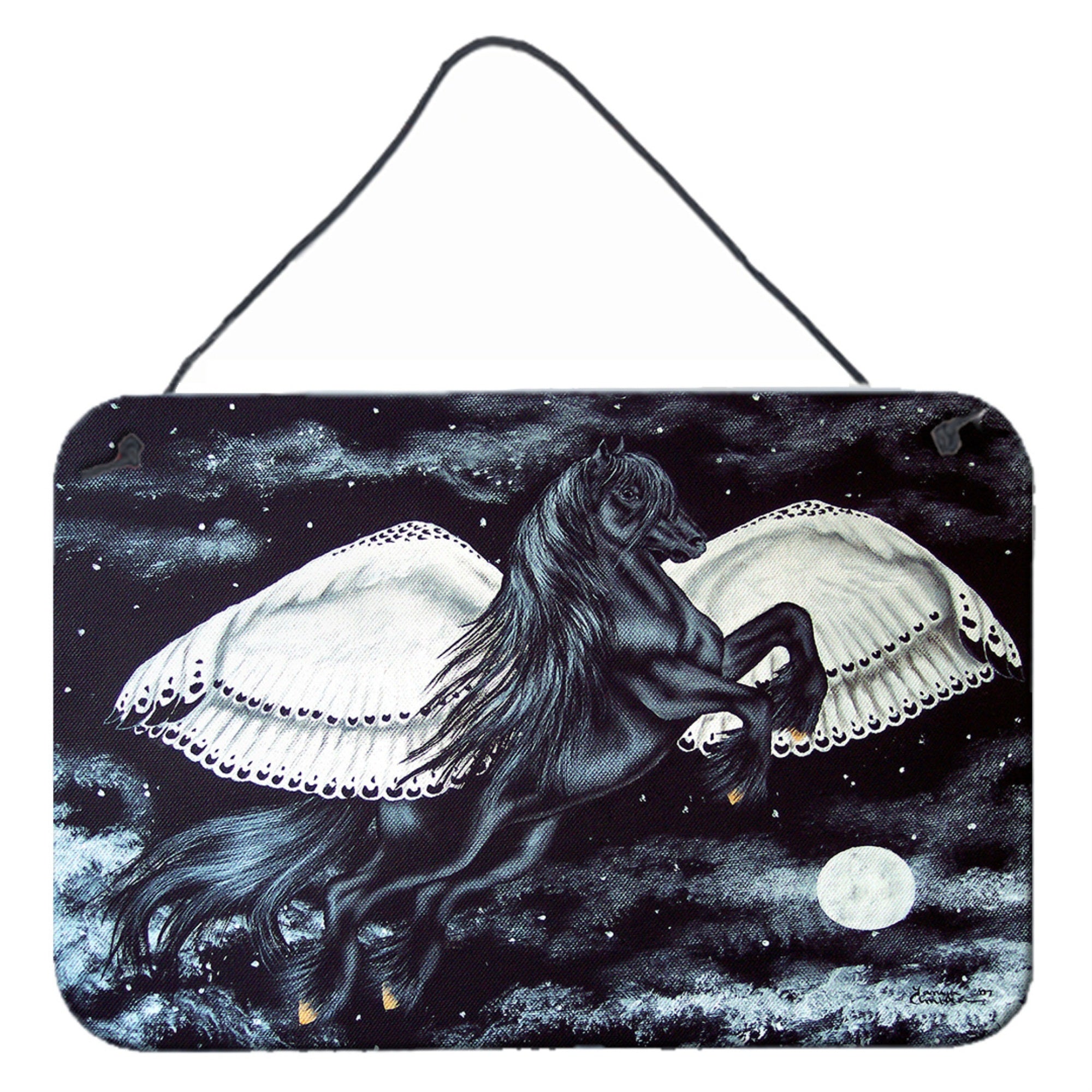 'Caroline'S Treasures Black Flying Horse Wall Or Door Hanging Prints Amb1222Ds812, 8''''H X 12''''W, Multicolor''