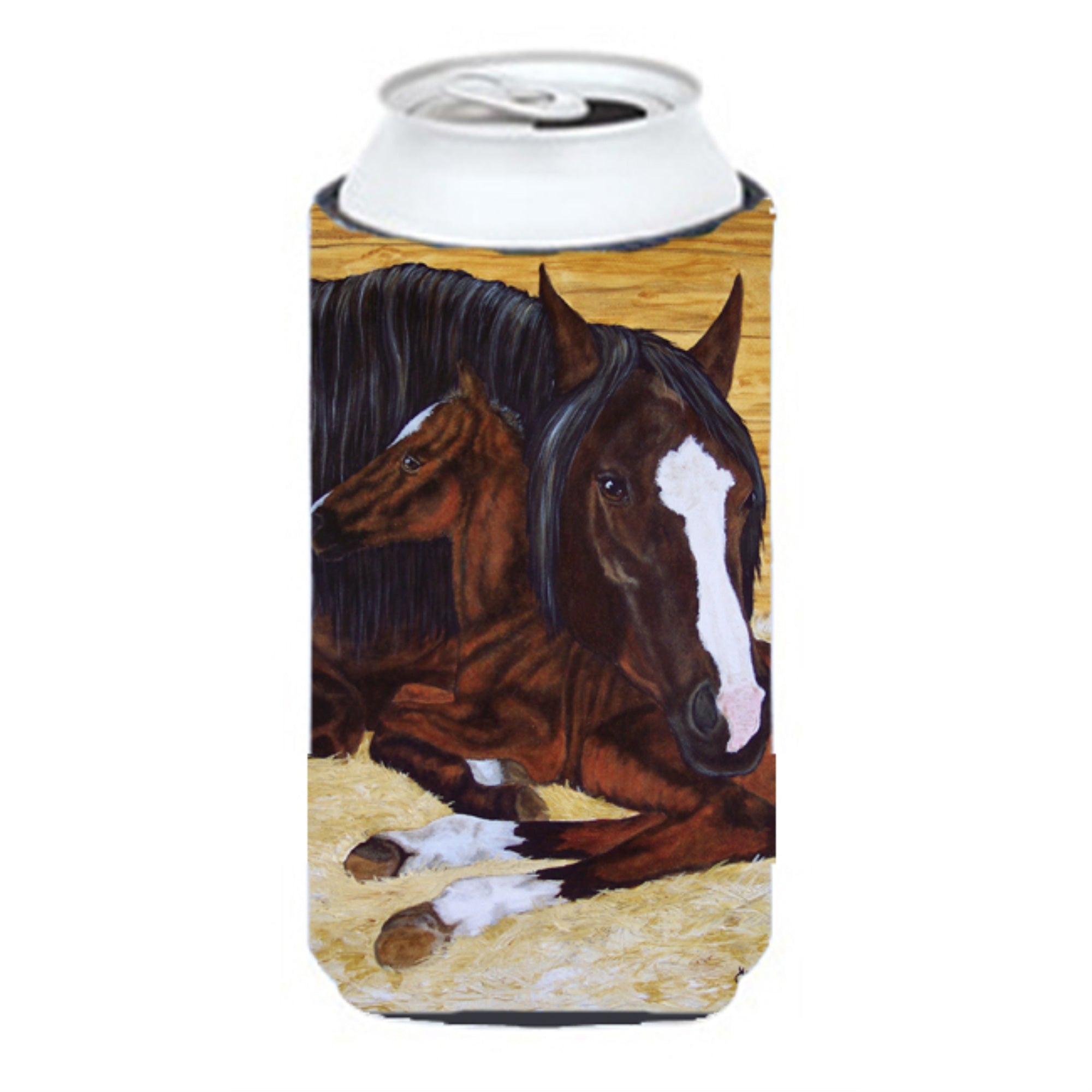 'Caroline'S Treasures Bay Mare Foal Horse Tall Boy Koozie Hugger, Multicolor''