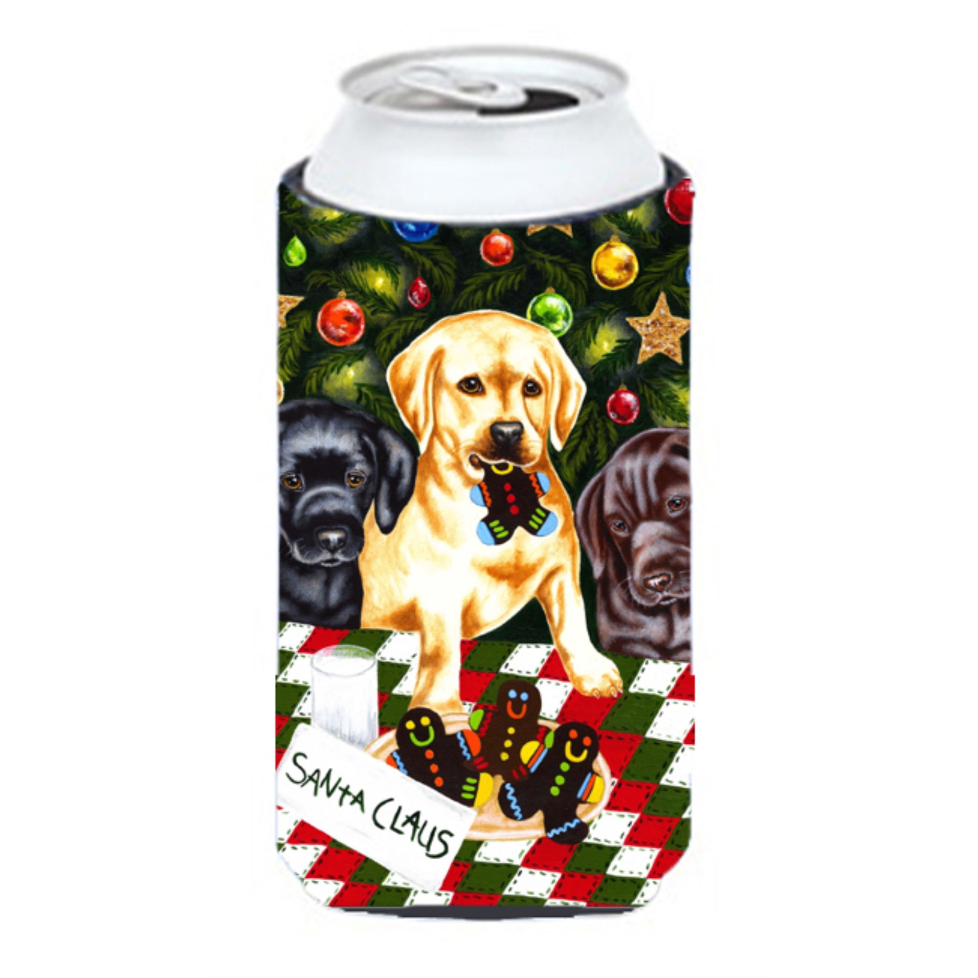'Caroline'S Treasures Santa'S Helpers In Christmas Stockings Labrador Tall Boy Koozie Hugger, Multicolor''