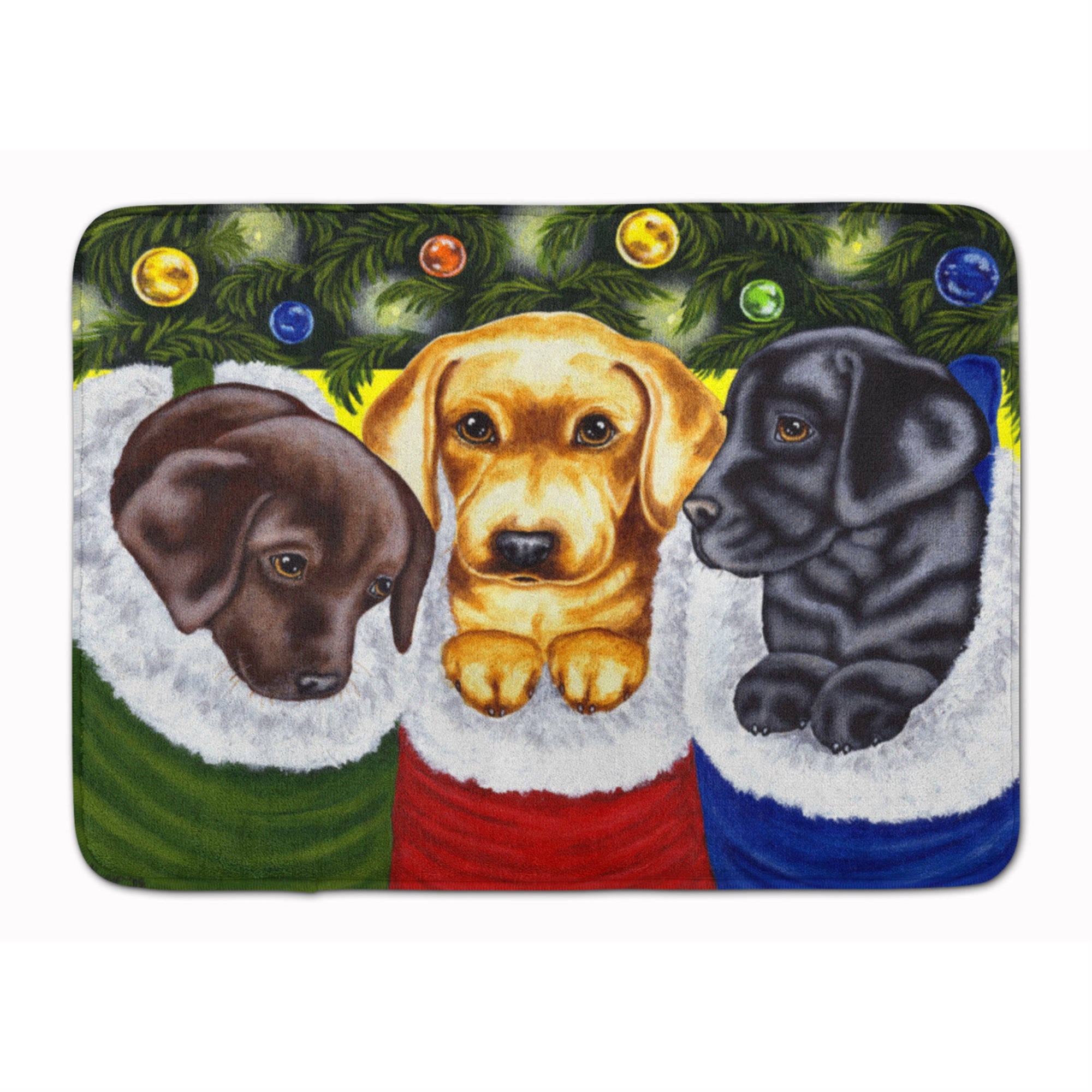 'Caroline'S Treasures Christmas Stocking Surprise Labrador Floor Mat, 19'''' X 27'''', Multicolor''
