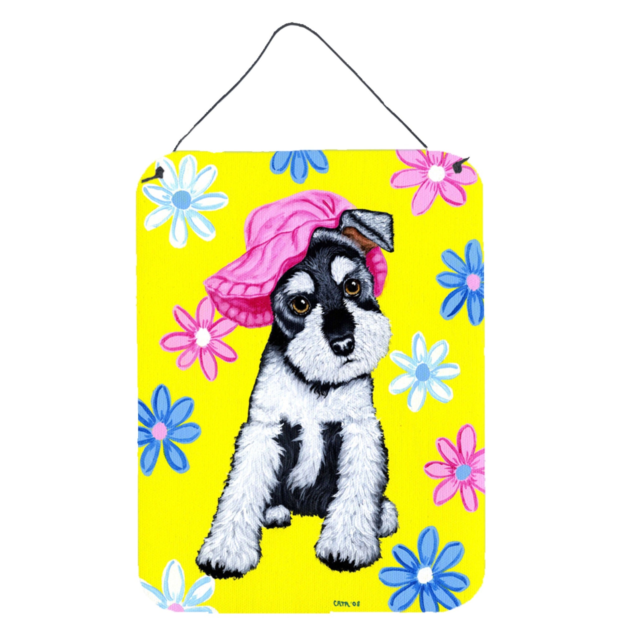 'Caroline'S Treasures Spring Cutie Schnauzer Wall Or Door Hanging Prints Amb1331Ds1216, 16Hx12W, Multicolor''