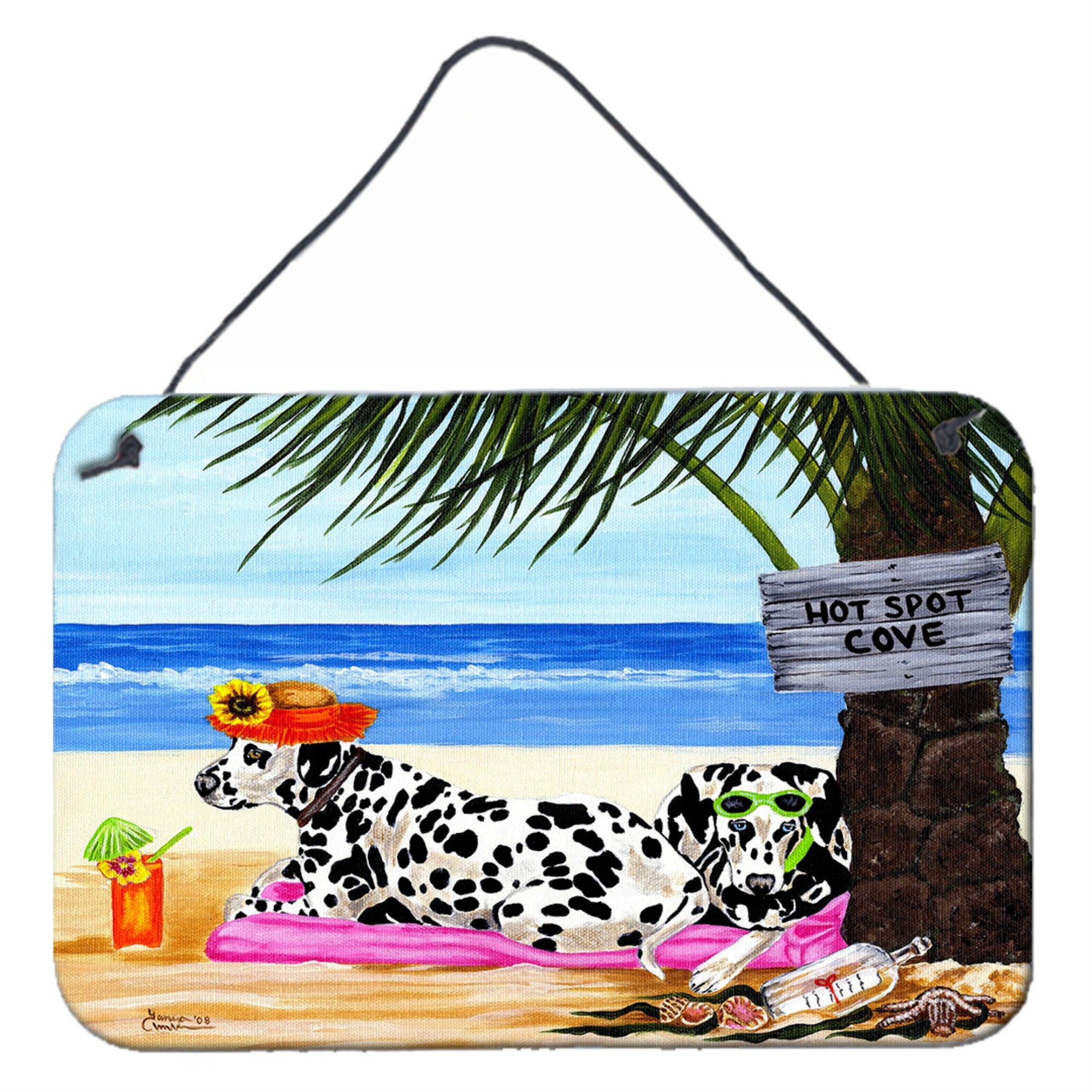 'Caroline'S Treasures Hot Spot Cove Beach Dalmatian Wall Or Door Hanging Prints Amb1342Ds812, 8''''H X 12''''W, Multicolor''