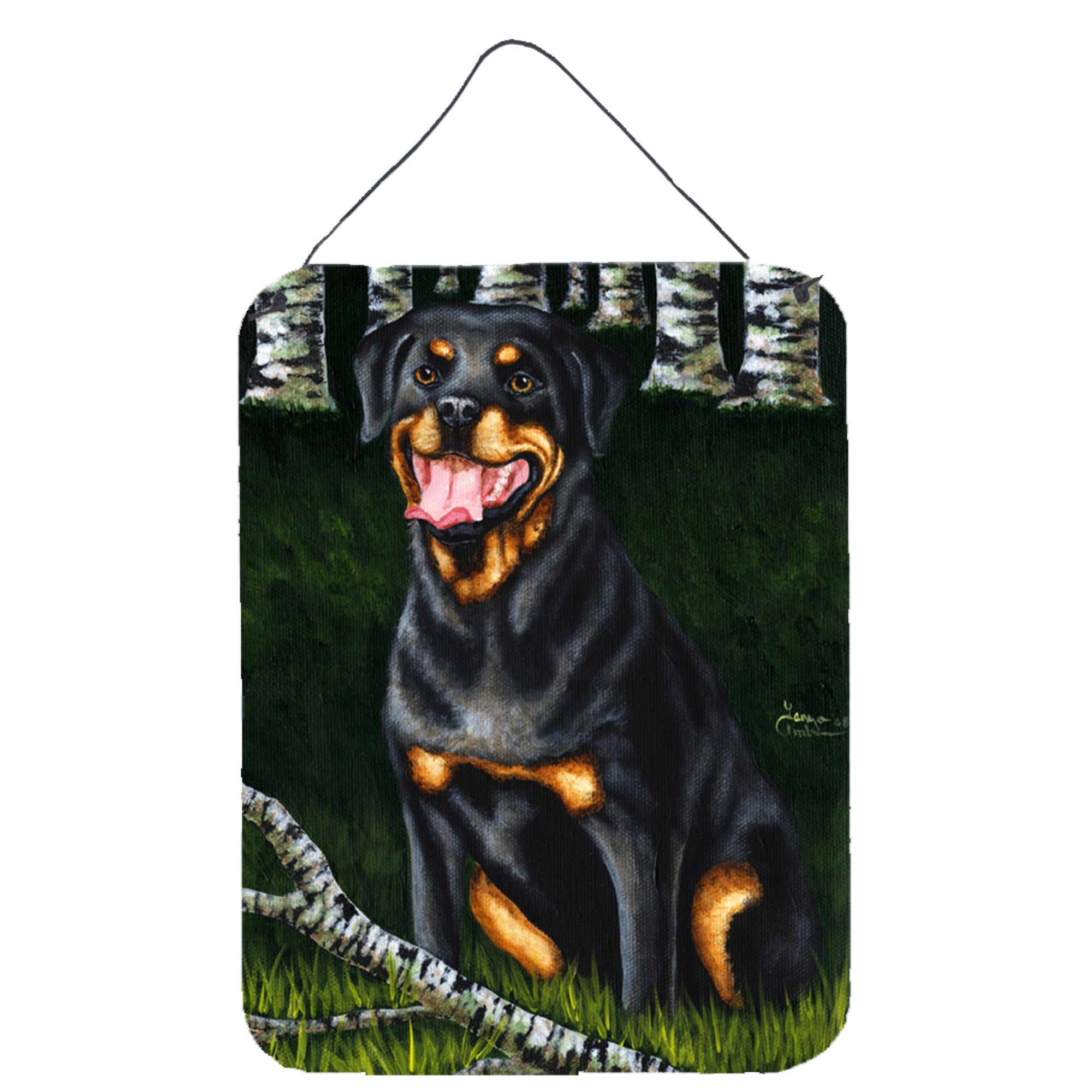 'Caroline'S Treasures Backwoods Companion Rottweiler Wall Or Door Hanging Prints Amb1388Ds1216, 16Hx12W, Multicolor''