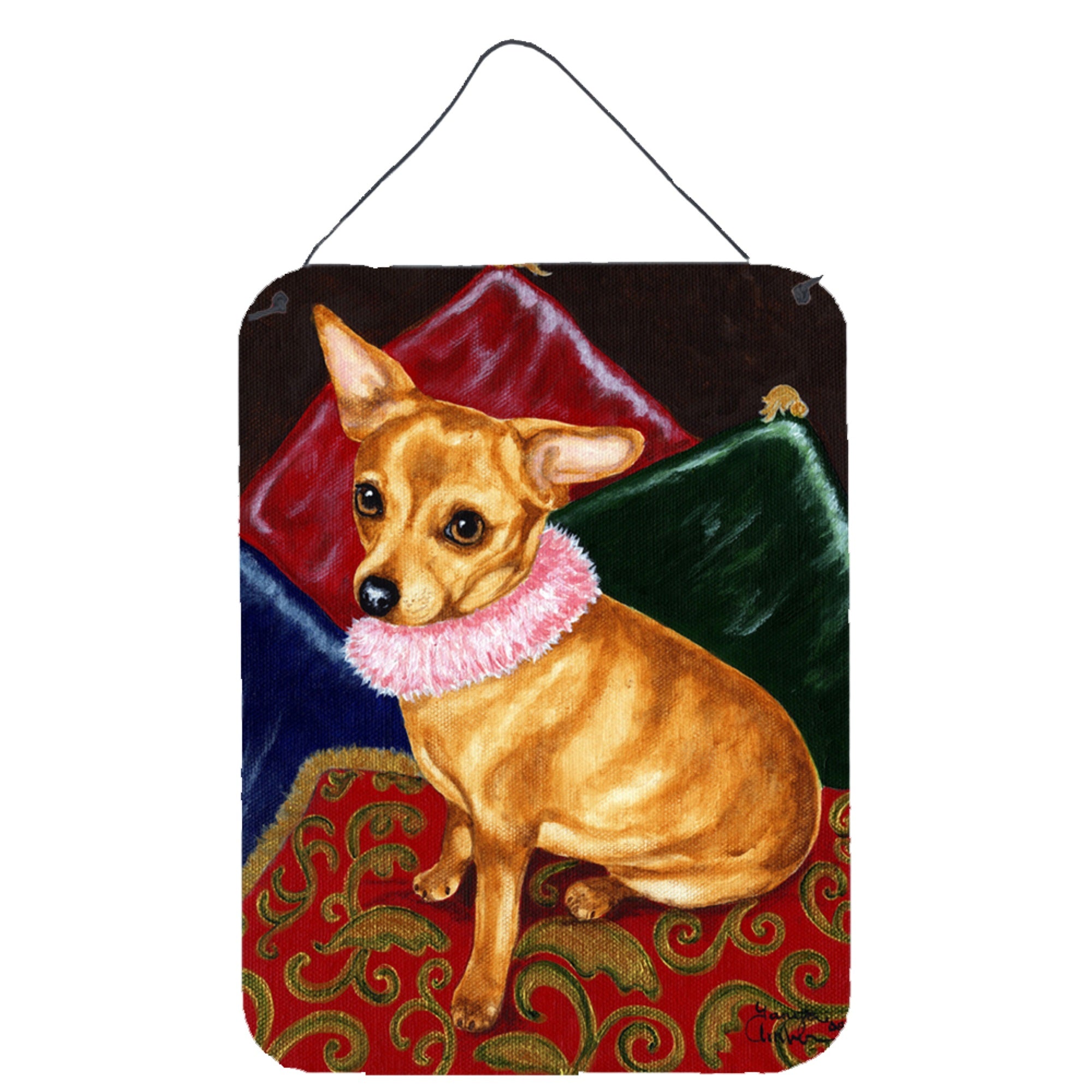 'Caroline'S Treasures Pillow Princess Chihuahua Wall Or Door Hanging Prints Amb1389Ds1216, 16Hx12W, Multicolor''