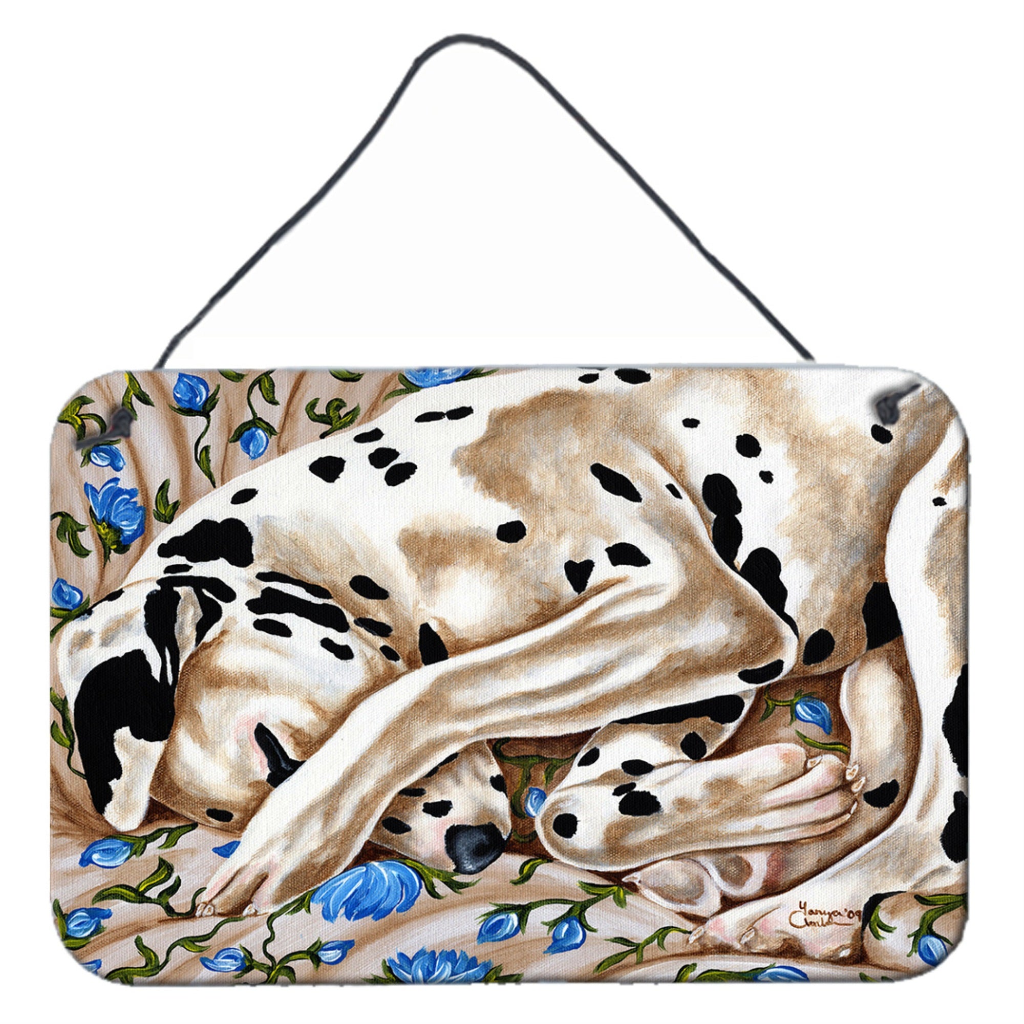 'Caroline'S Treasures Bed Of Roses Dalmatian Wall Or Door Hanging Prints Amb1407Ds812, 8''''H X 12''''W, Multicolor''