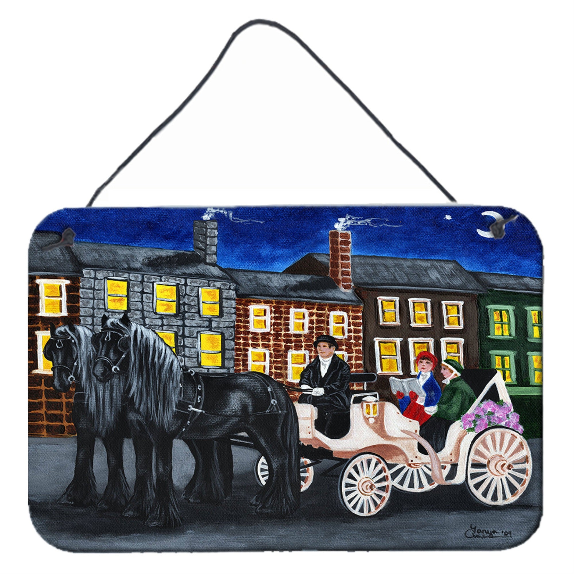 'Caroline'S Treasures City Carriage Ride Horse Wall Or Door Hanging Prints Amb1409Ds812, 8''''H X 12''''W, Multicolor''