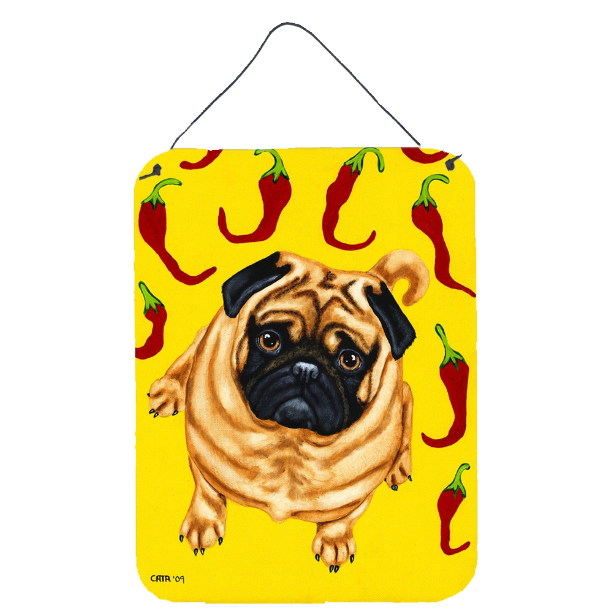 'Caroline'S Treasures Pick A Pepper Pug Wall Or Door Hanging Prints Amb1412Ds1216, 16Hx12W, Multicolor''