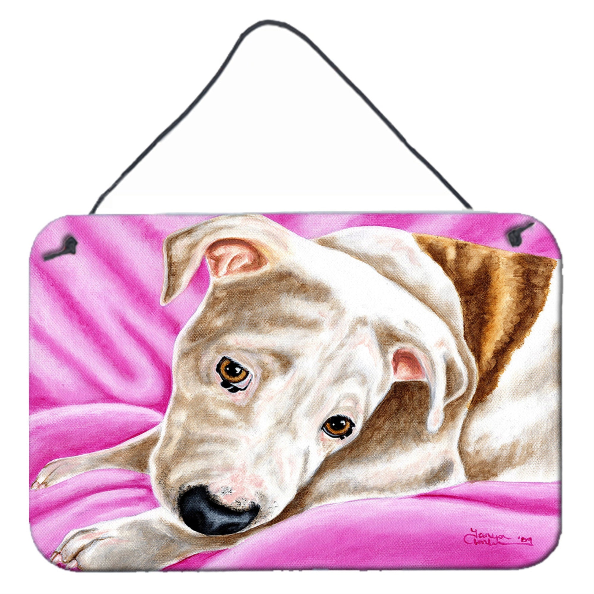 'Caroline'S Treasures Dream Girl Pit Bull Wall Or Door Hanging Prints Amb1413Ds812, 8''''H X 12''''W, Multicolor''