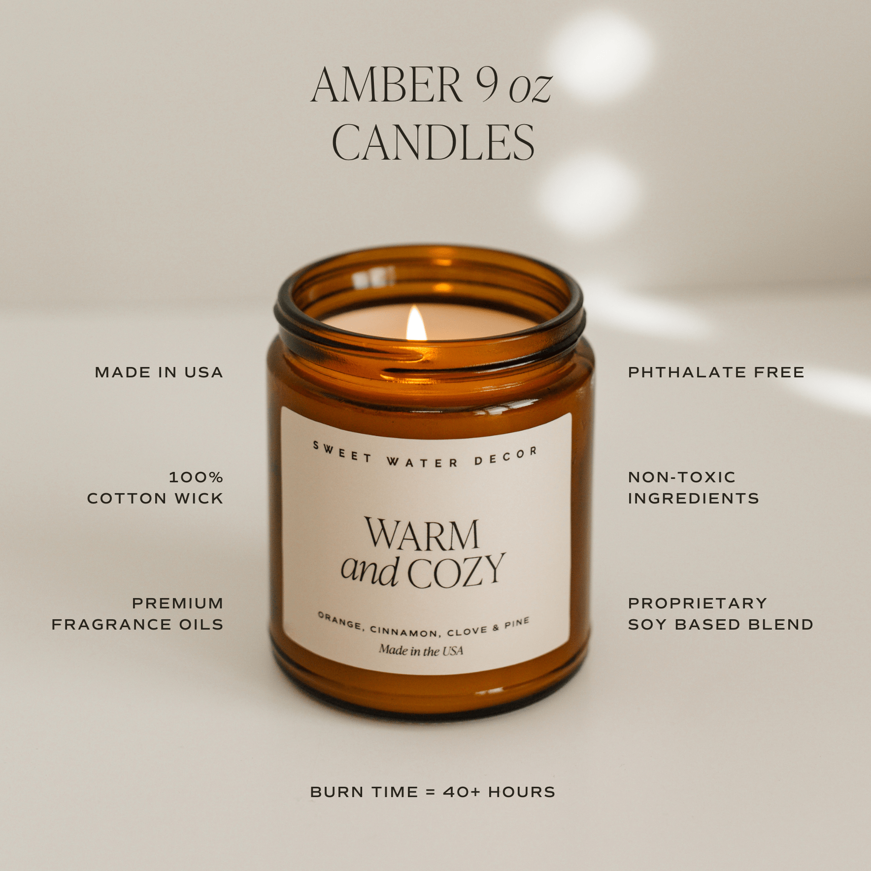 Hello Fall Soy Candle - Amber Jar - 9 oz