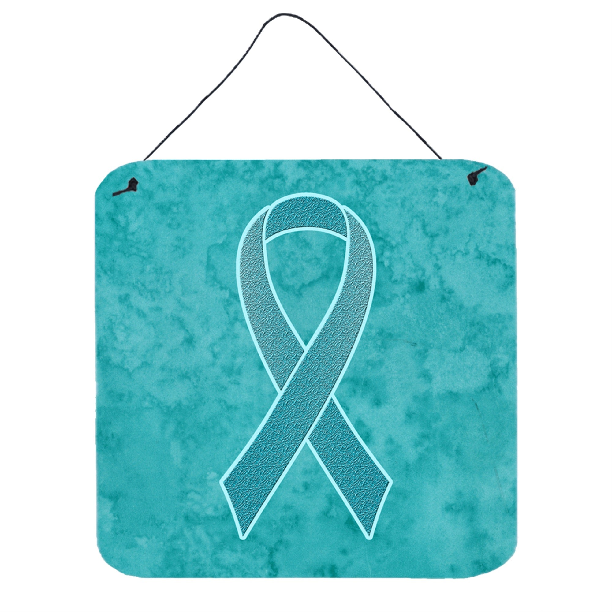 'Caroline'S Treasures Teal Ribbon For Ovarian Cancer Awareness Wall Or Door Hanging Prints, 6 X 6''''''