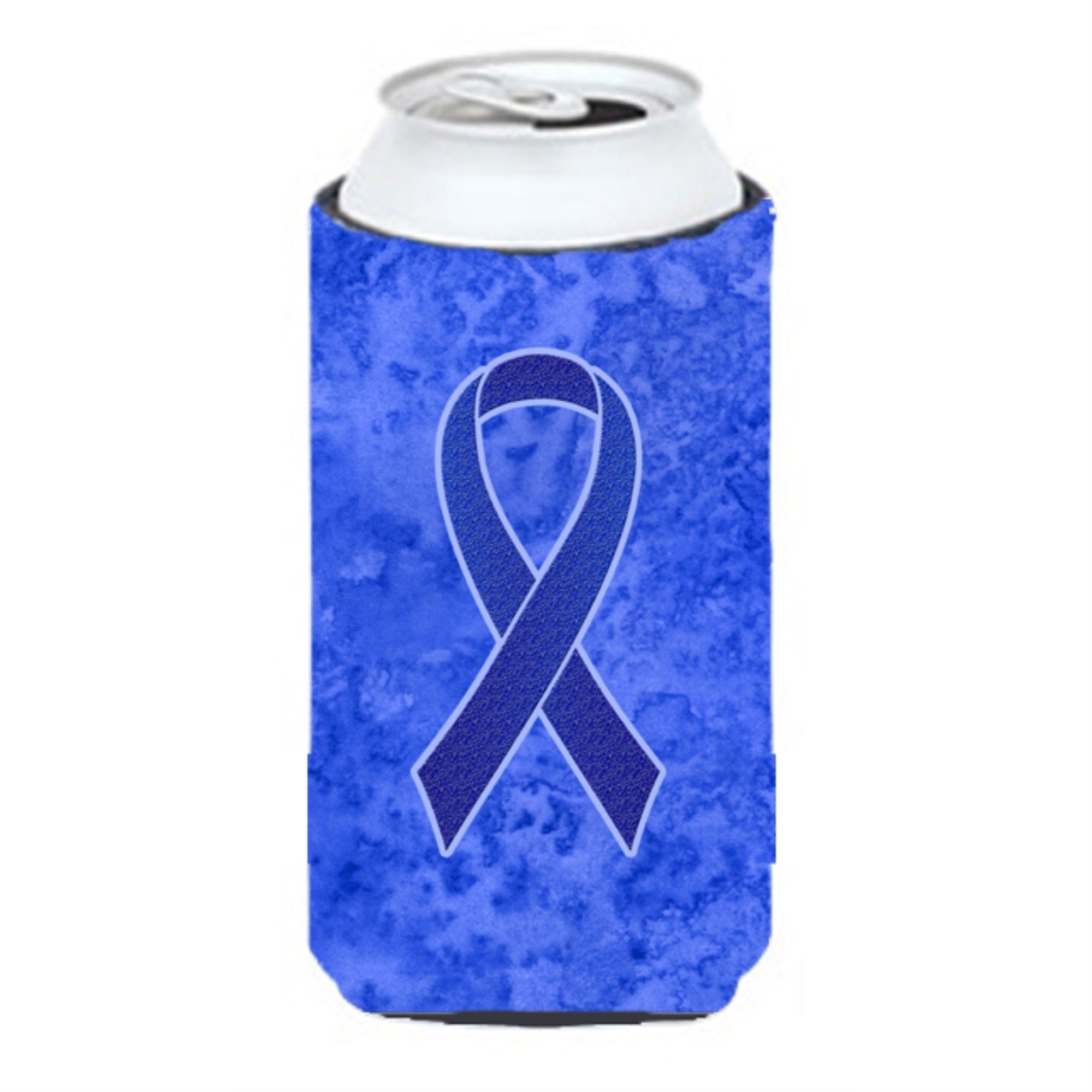 Dark Blue Ribbon For Colon Cancer Awareness Tall Boy Beverage Insulator Hugger An1202Tbc