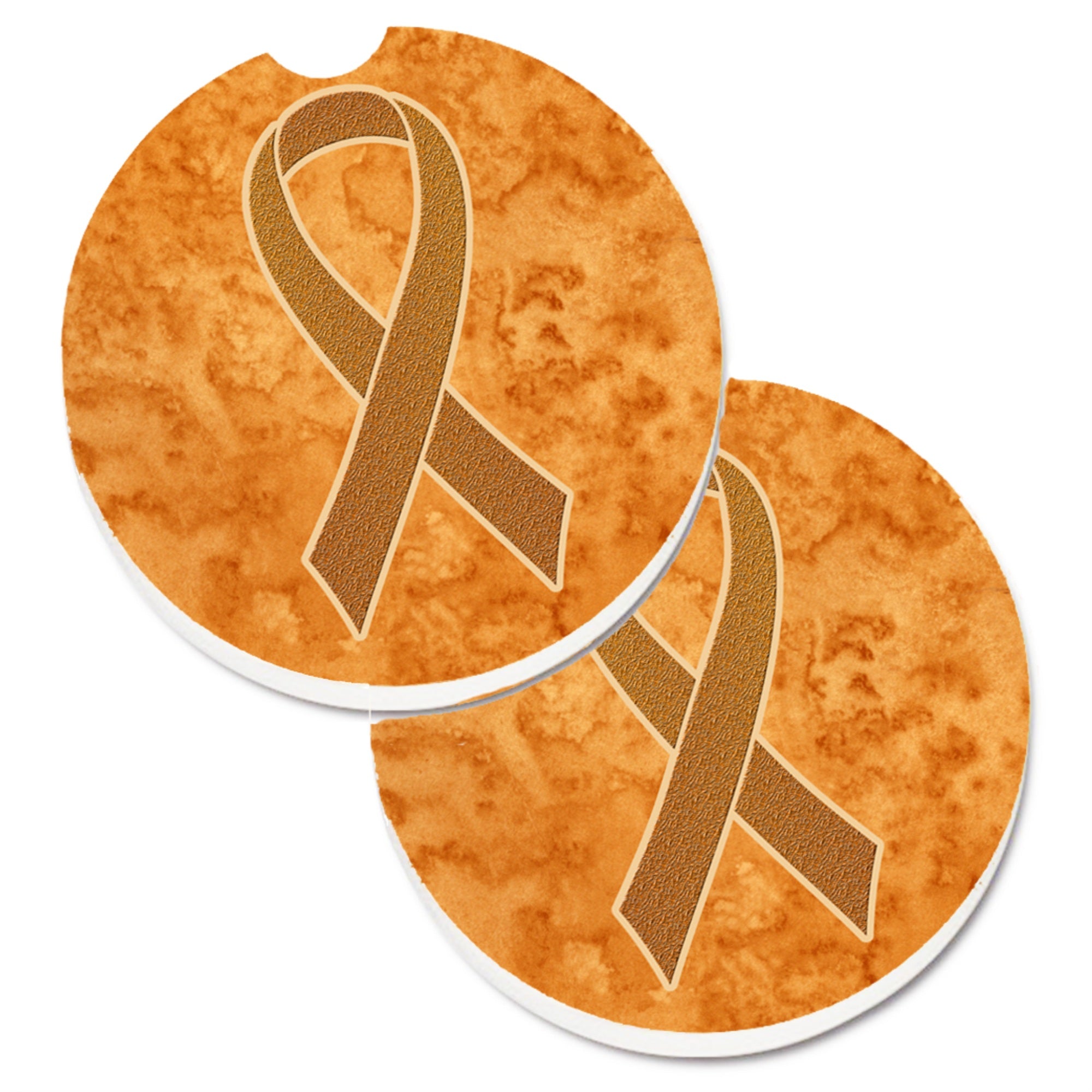 'Caroline'S Treasures Orange Ribbon For Leukemia Awareness Set Of 2 Cup Holder Car Coasters An1204Carc, 2.56, Multicolor''