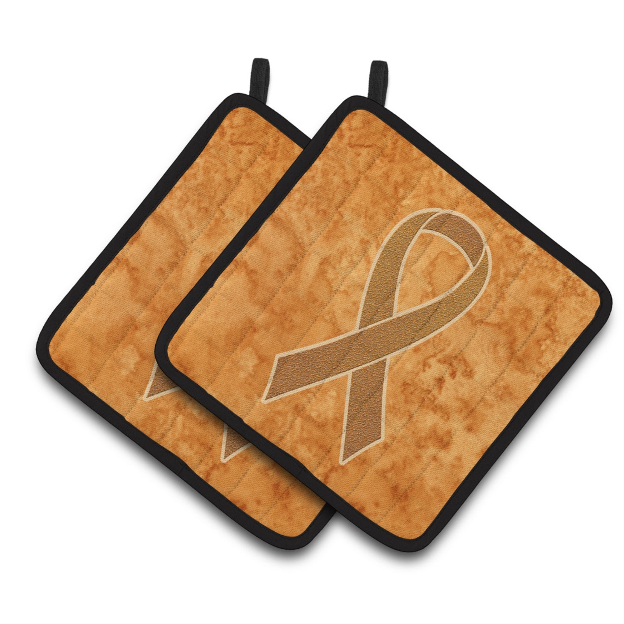 'Caroline'S Treasures Orange Ribbon For Leukemia Awareness Pair Of Pot Holders An1204Pthd, 7.5Hx7.5W, Multicolor''