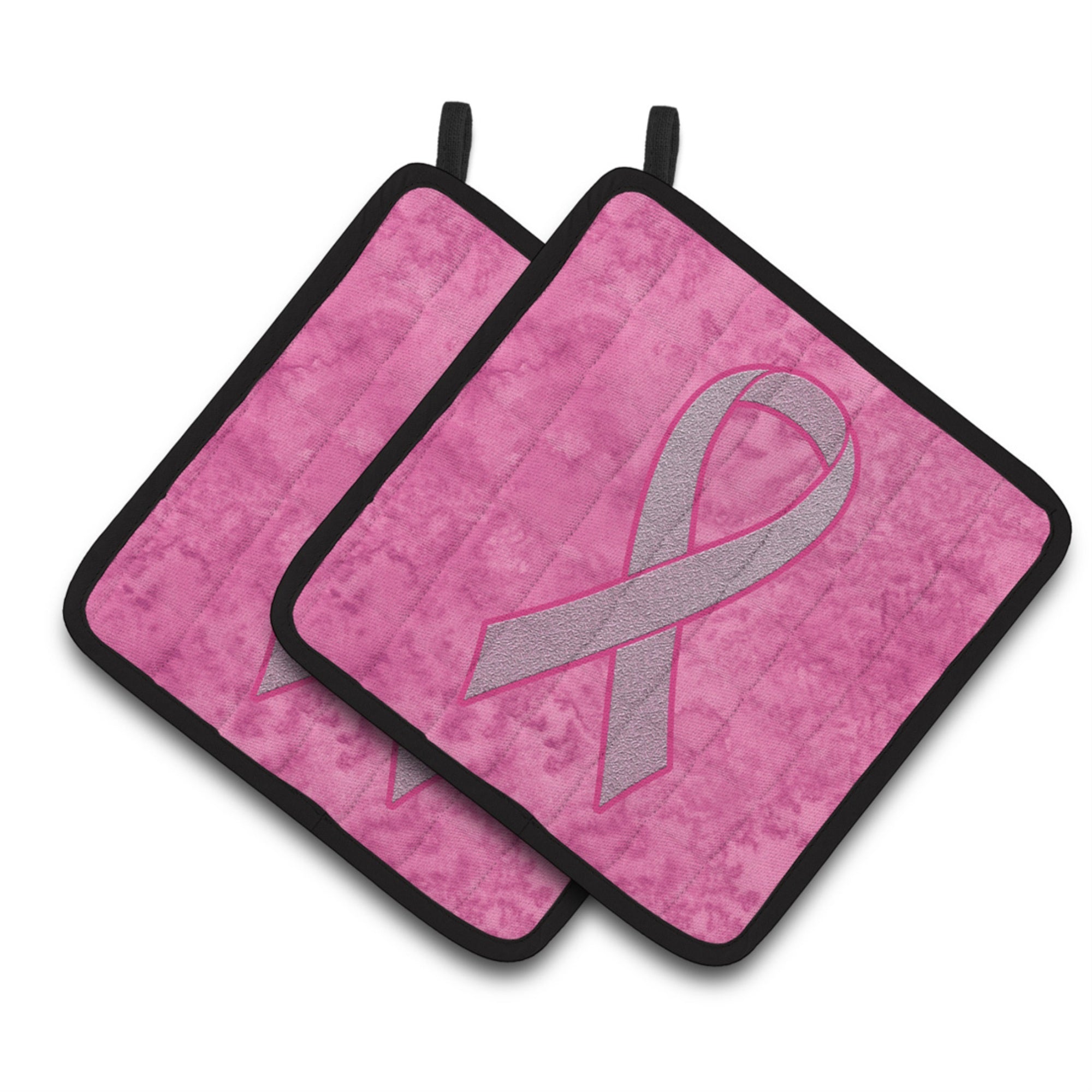 'Caroline'S Treasures Pink Ribbon For Breast Cancer Awareness Pair Of Pot Holders An1205Pthd, 7.5Hx7.5W, Multicolor''