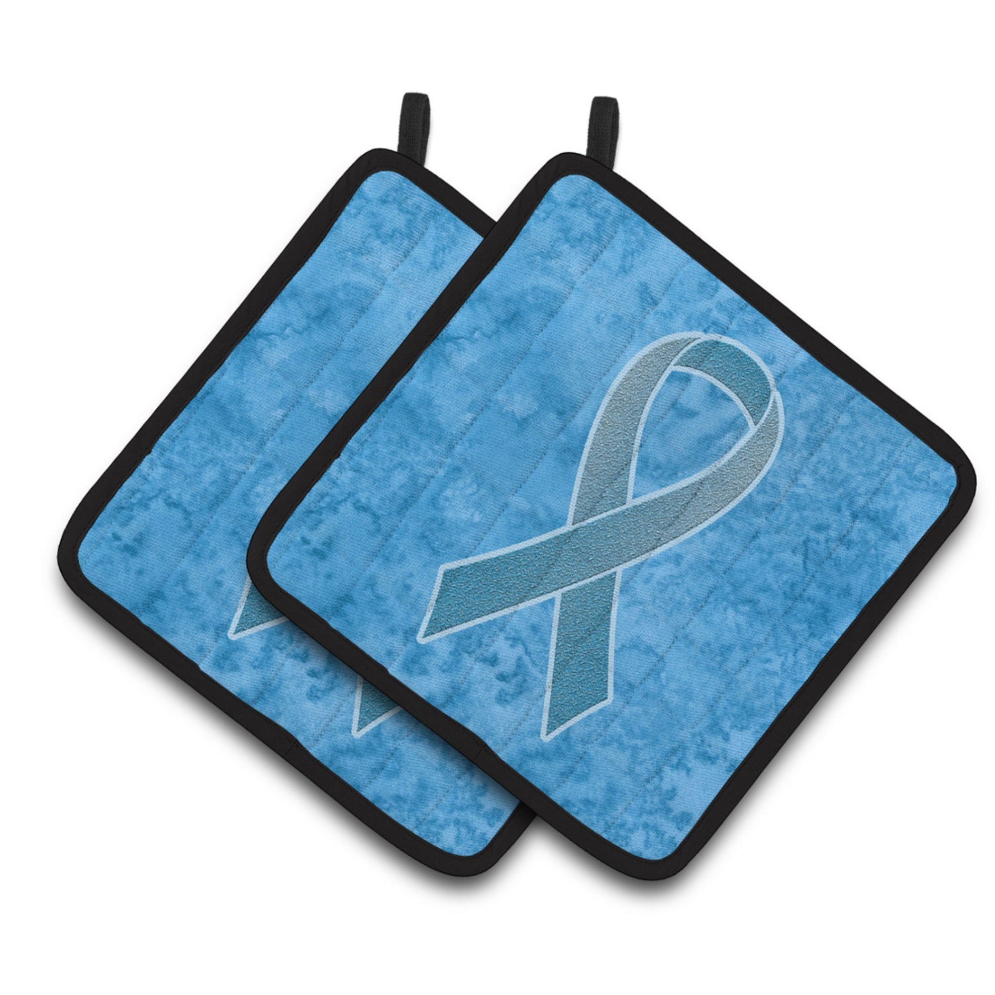 'Caroline'S Treasures Blue Ribbon For Prostate Cancer Awareness Pair Of Pot Holders An1206Pthd, 7.5Hx7.5W, Multicolor''