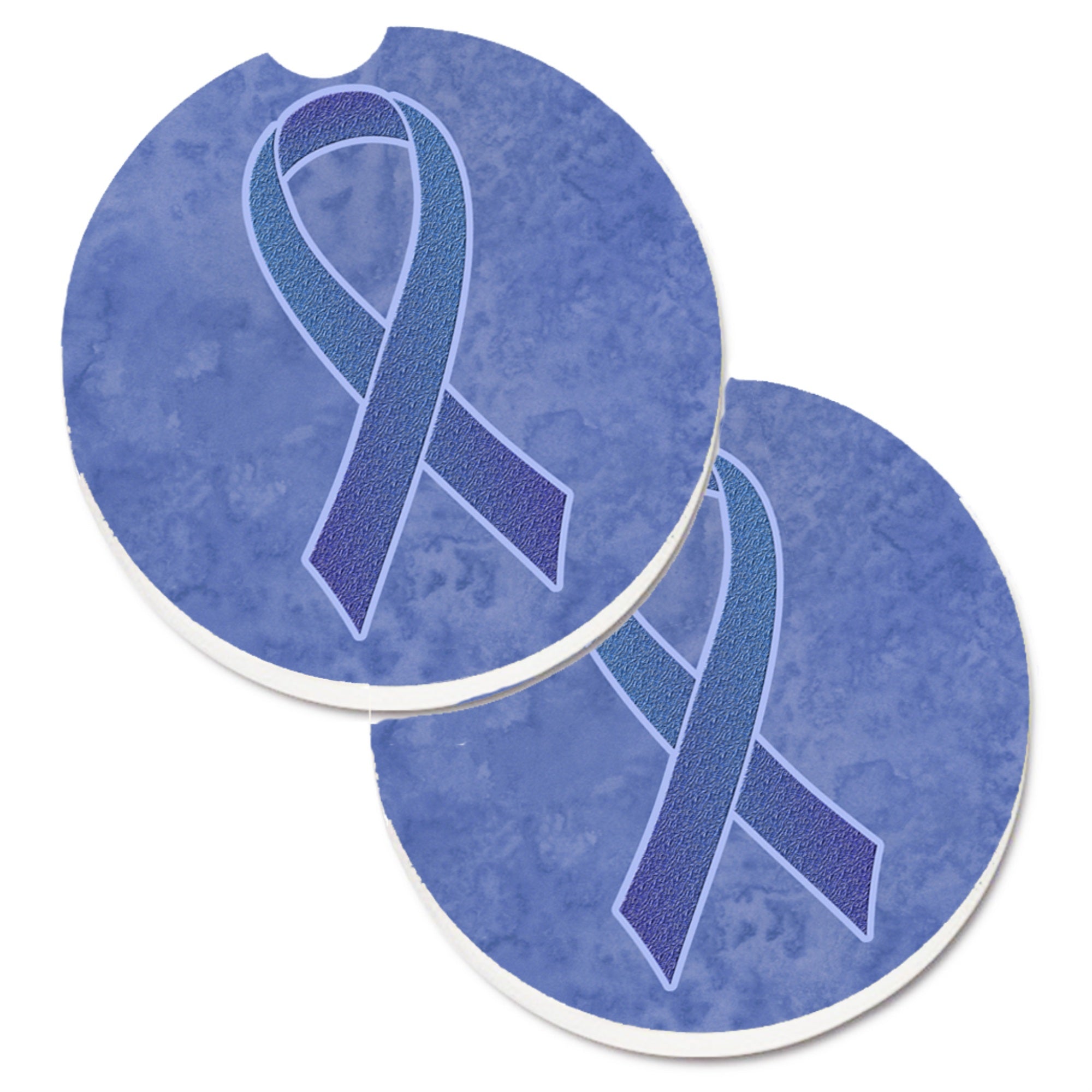 'Caroline'S Treasures Periwinkle Blue Ribbon For Esophageal & Stomach Cancer Awareness Set Of 2 Cup Holder Car Coasters An1208C