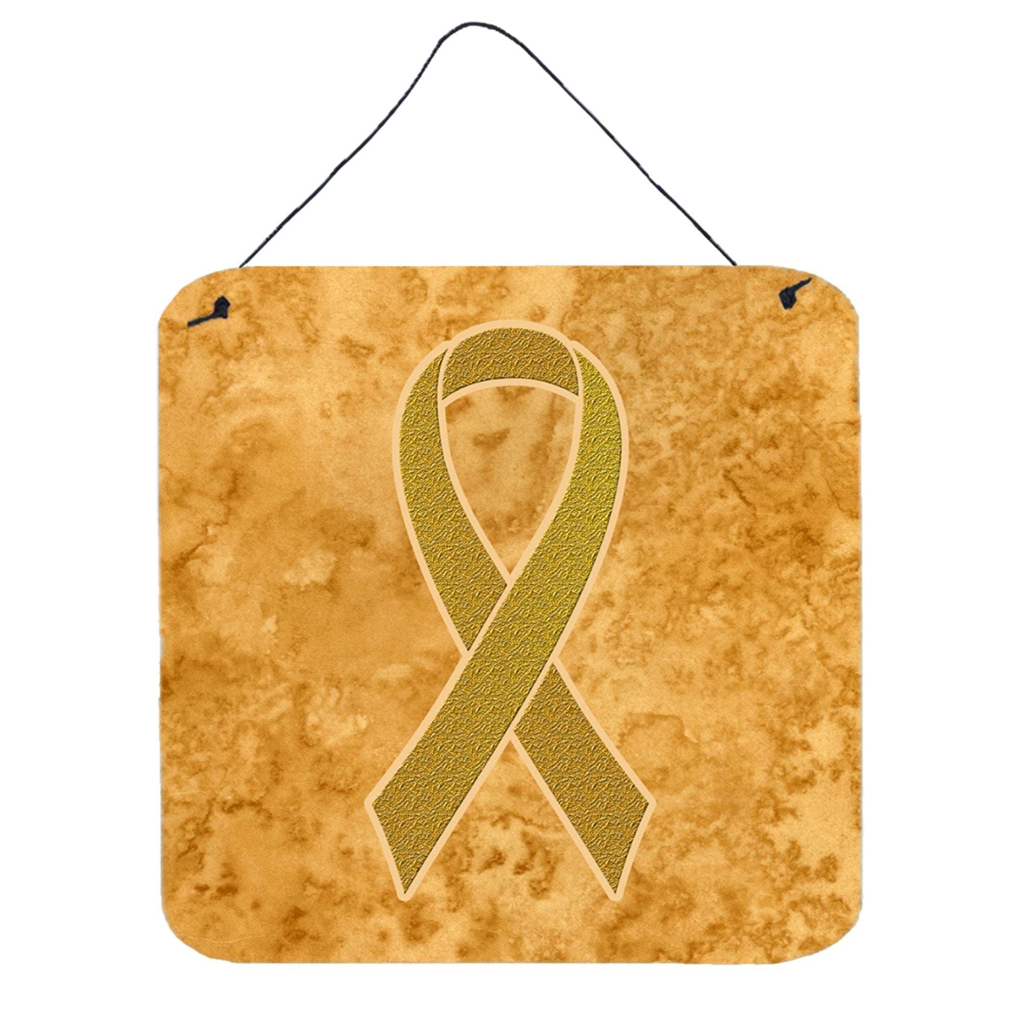 'Caroline'S Treasures Gold Ribbon For Childhood Cancers Awareness Wall Or Door Hanging Prints, 6 X 6''''''