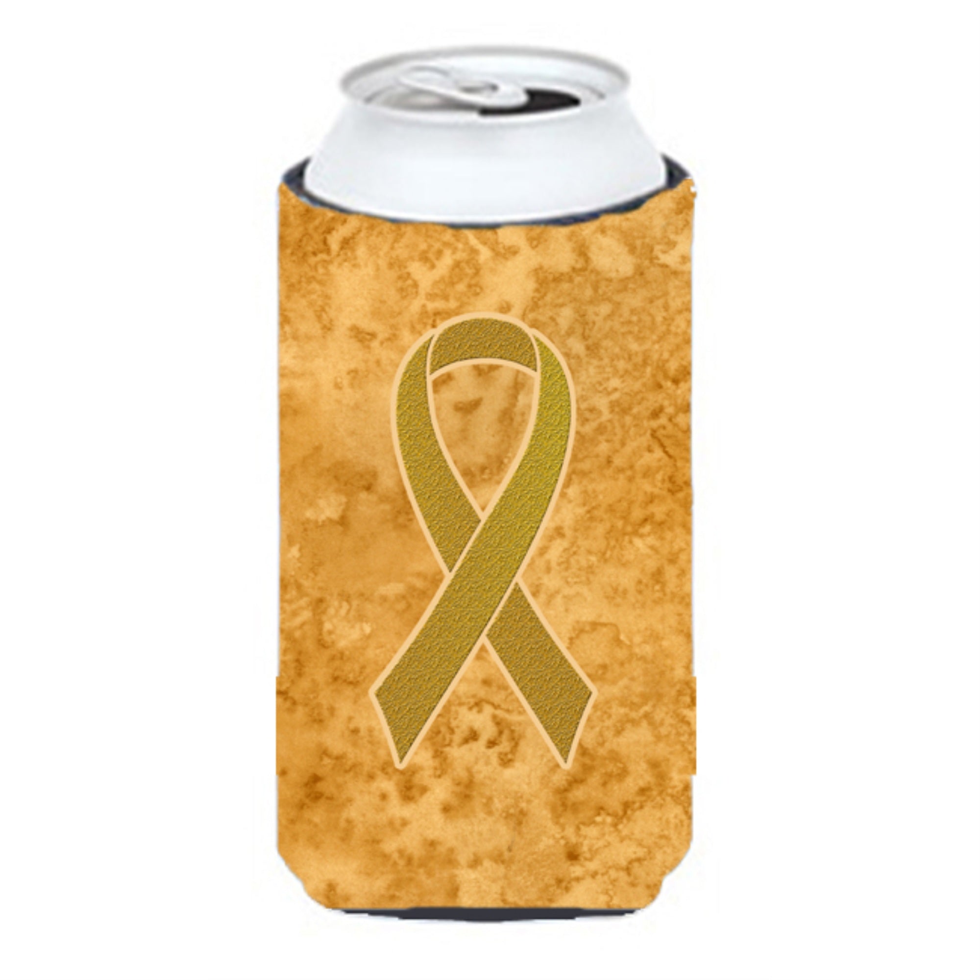 Gold Ribbon For Childhood Cancers Awareness Tall Boy Beverage Insulator Hugger An1209Tbc