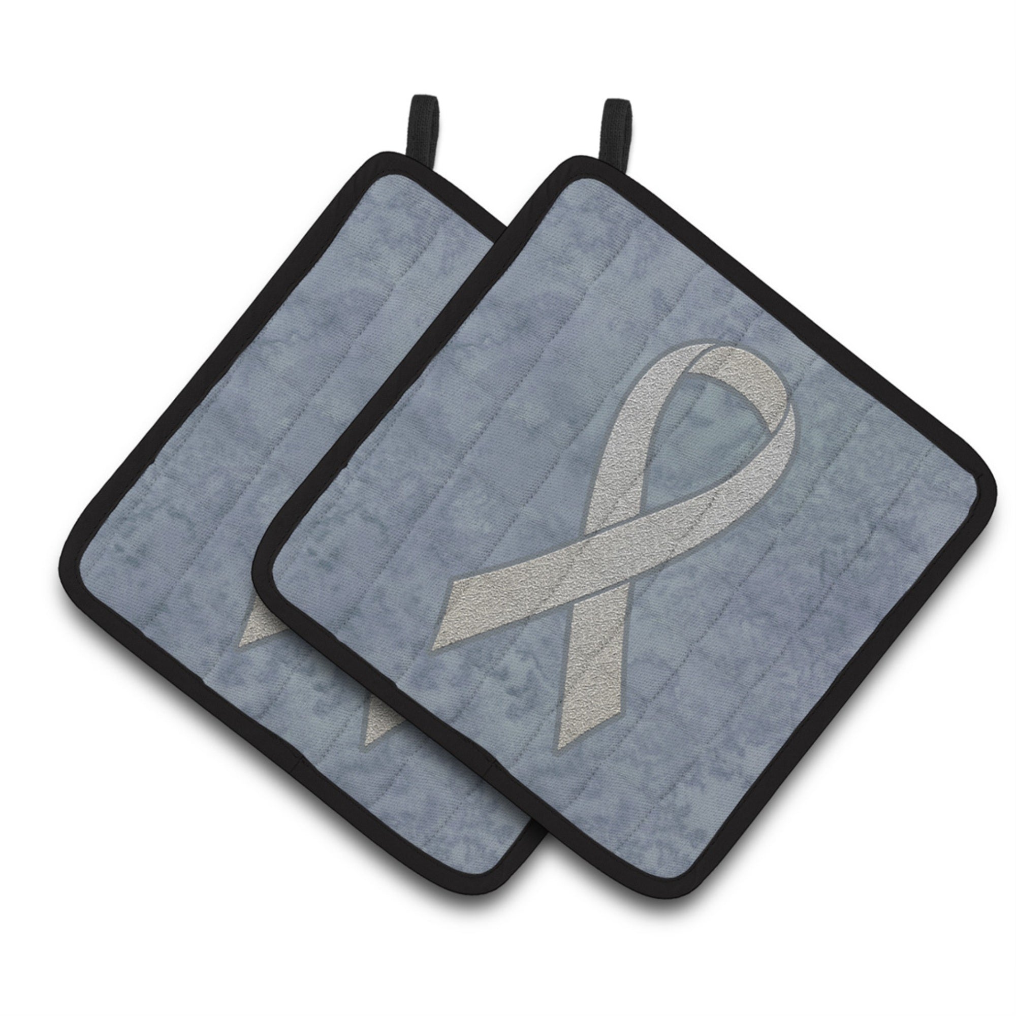 'Caroline'S Treasures Clear Ribbon For Lung Cancer Awareness Pair Of Pot Holders An1210Pthd, 7.5Hx7.5W, Multicolor''