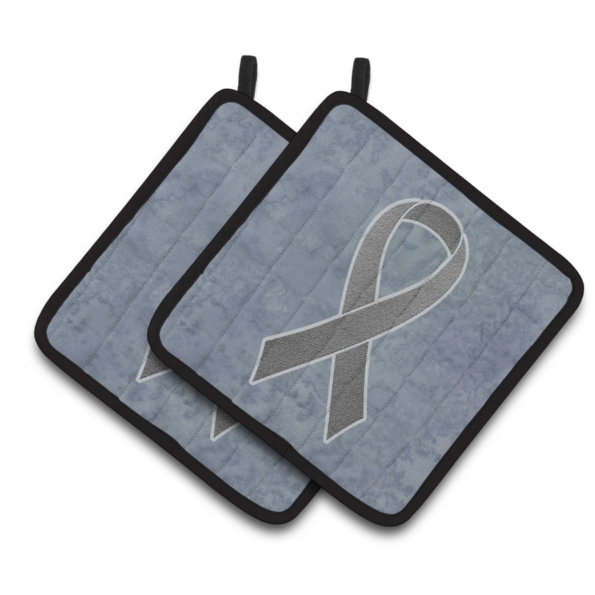 'Caroline'S Treasures Grey Ribbon For Brain Cancer Awareness Pair Of Pot Holders An1211Pthd, 7.5Hx7.5W, Multicolor''