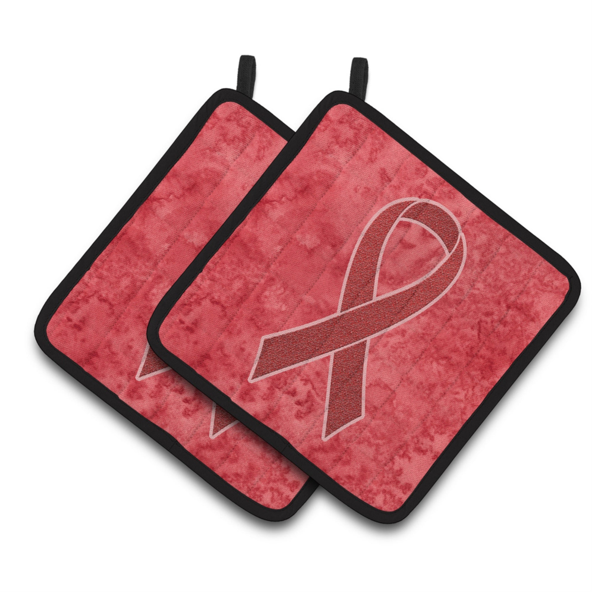 'Caroline'S Treasures Red Ribbon For Aids Awareness Pair Of Pot Holders An1213Pthd, 7.5Hx7.5W, Multicolor''