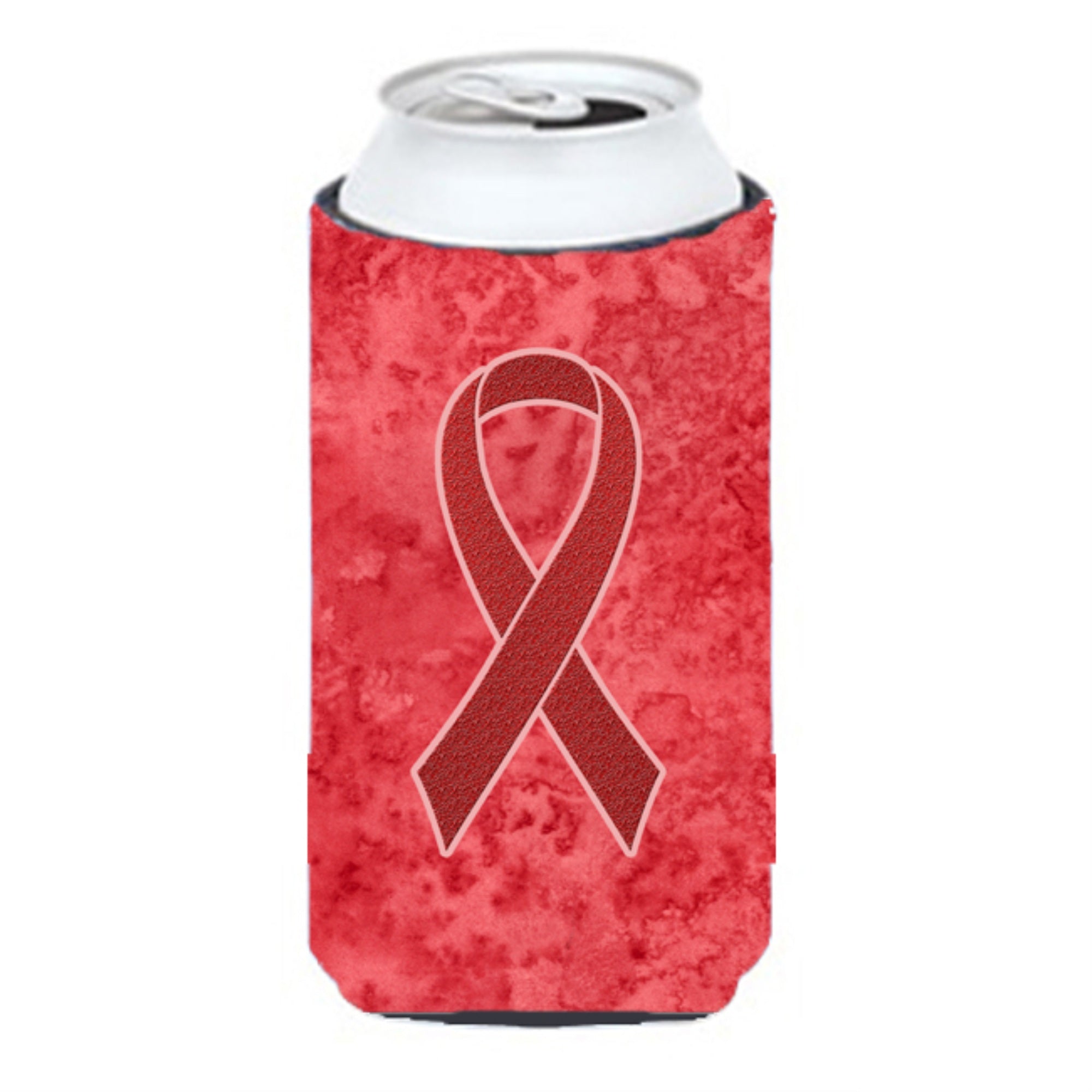 Red Ribbon For Aids Awareness Tall Boy Beverage Insulator Hugger An1213Tbc