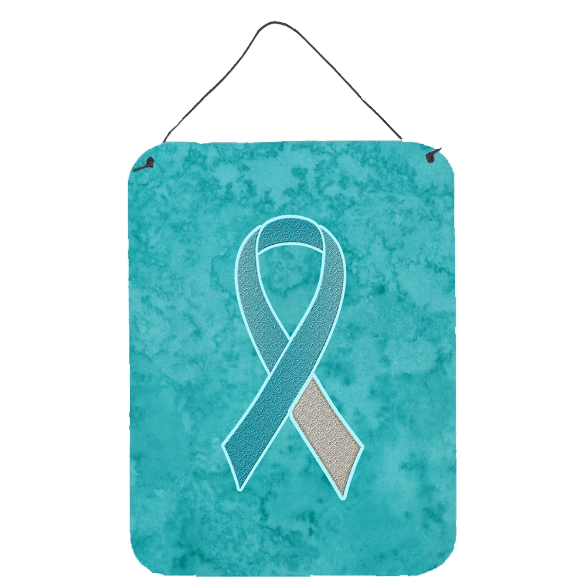 'Caroline'S Treasures Teal And White Ribbon For Cervical Cancer Awareness Wall Or Door Hanging Prints, 16'''' X 12''''''