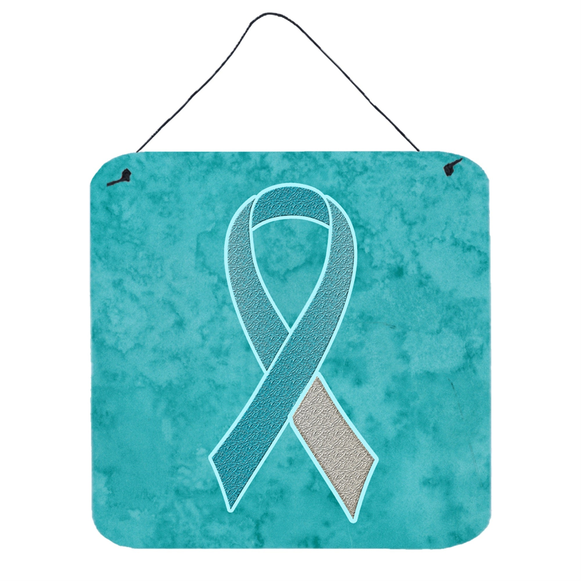 'Caroline'S Treasures Teal And White Ribbon For Cervical Cancer Awareness Wall Or Door Hanging Prints, 6 X 6''''''