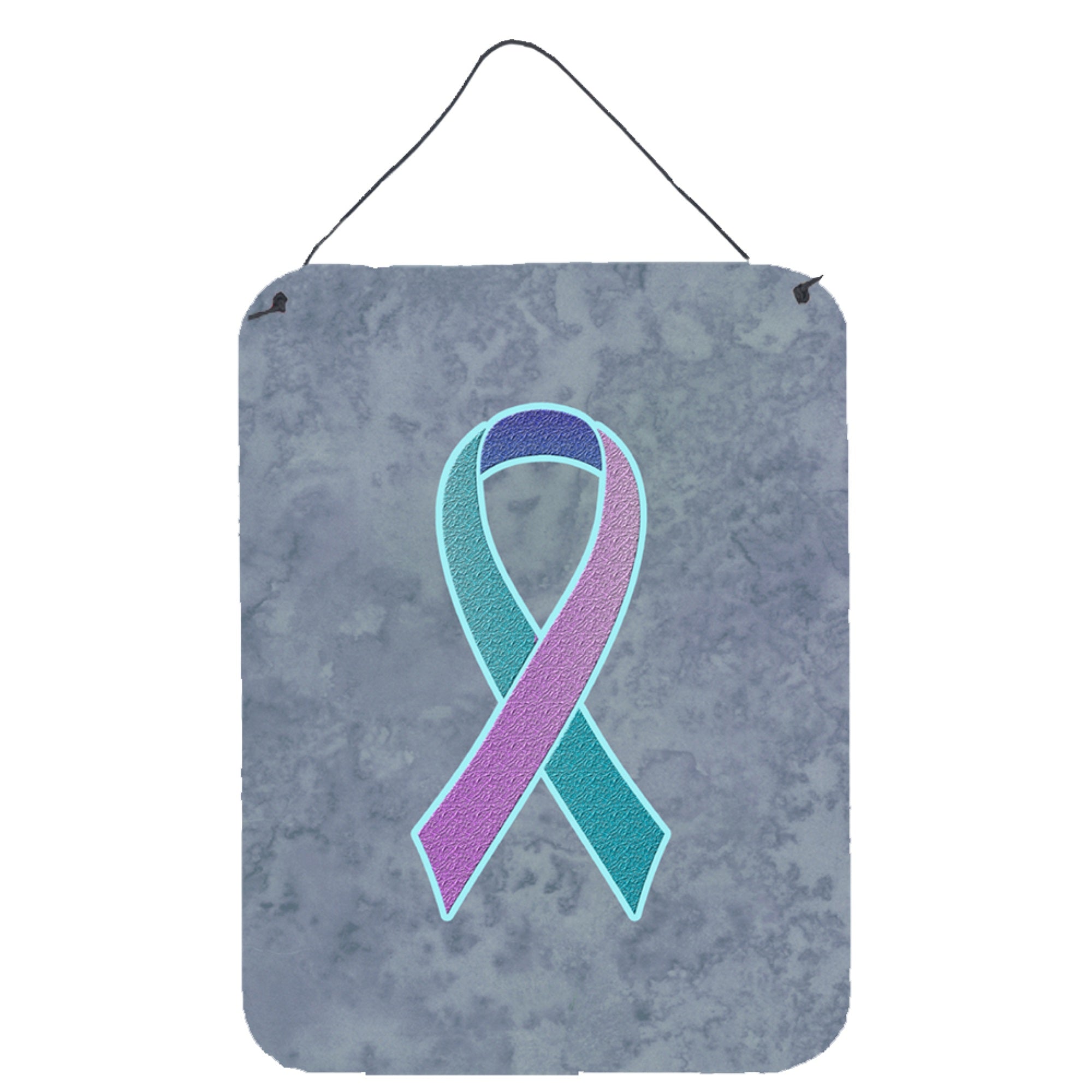 'Caroline'S Treasures Teal, Pink And Blue Ribbon For Thyroid Cancer Awareness Wall Or Door Hanging Prints, 16'''' X 12''''''
