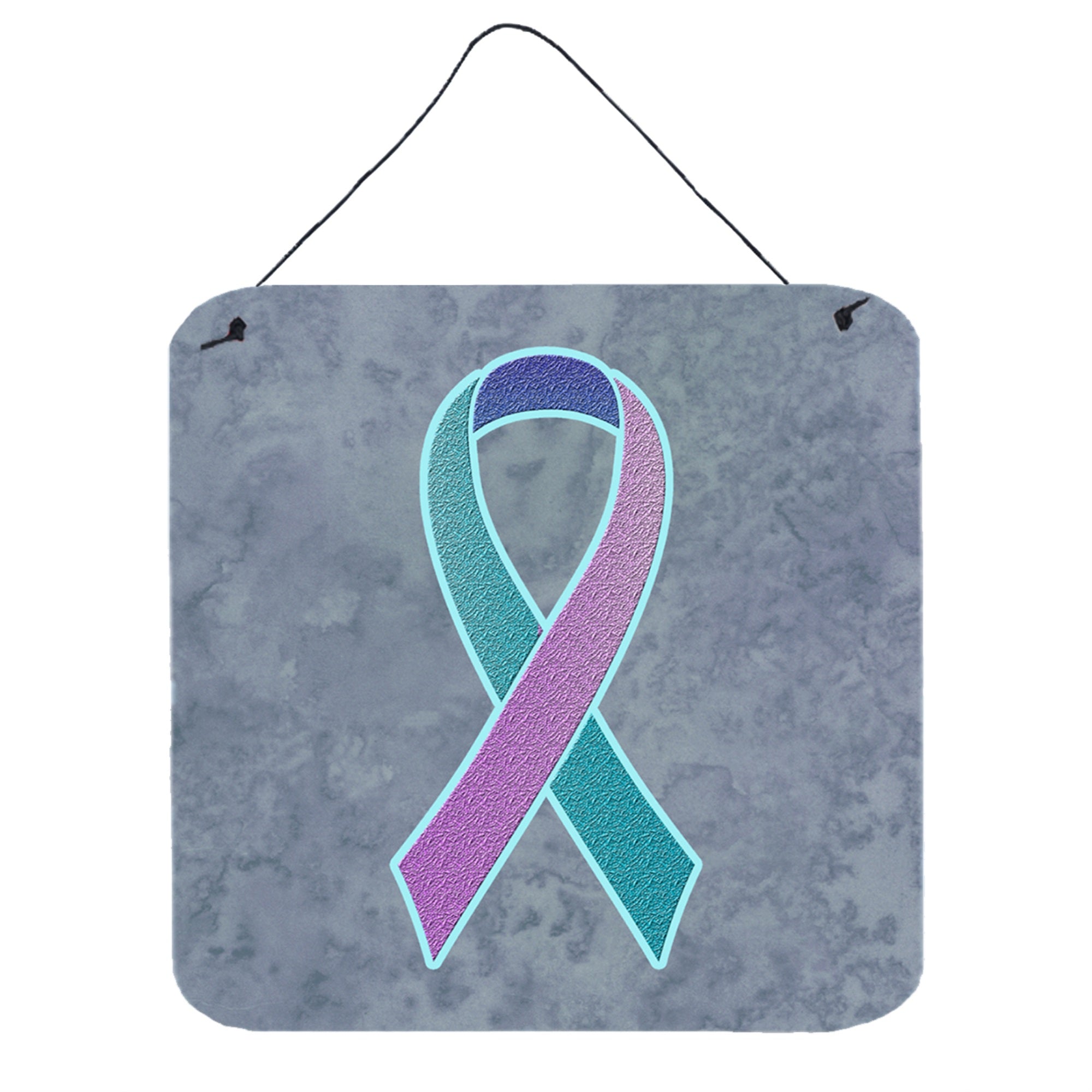 'Caroline'S Treasures Teal/Pink And Blue Ribbon For Thyroid Cancer Awareness Wall Or Door Hanging Prints, 6 X 6''''''