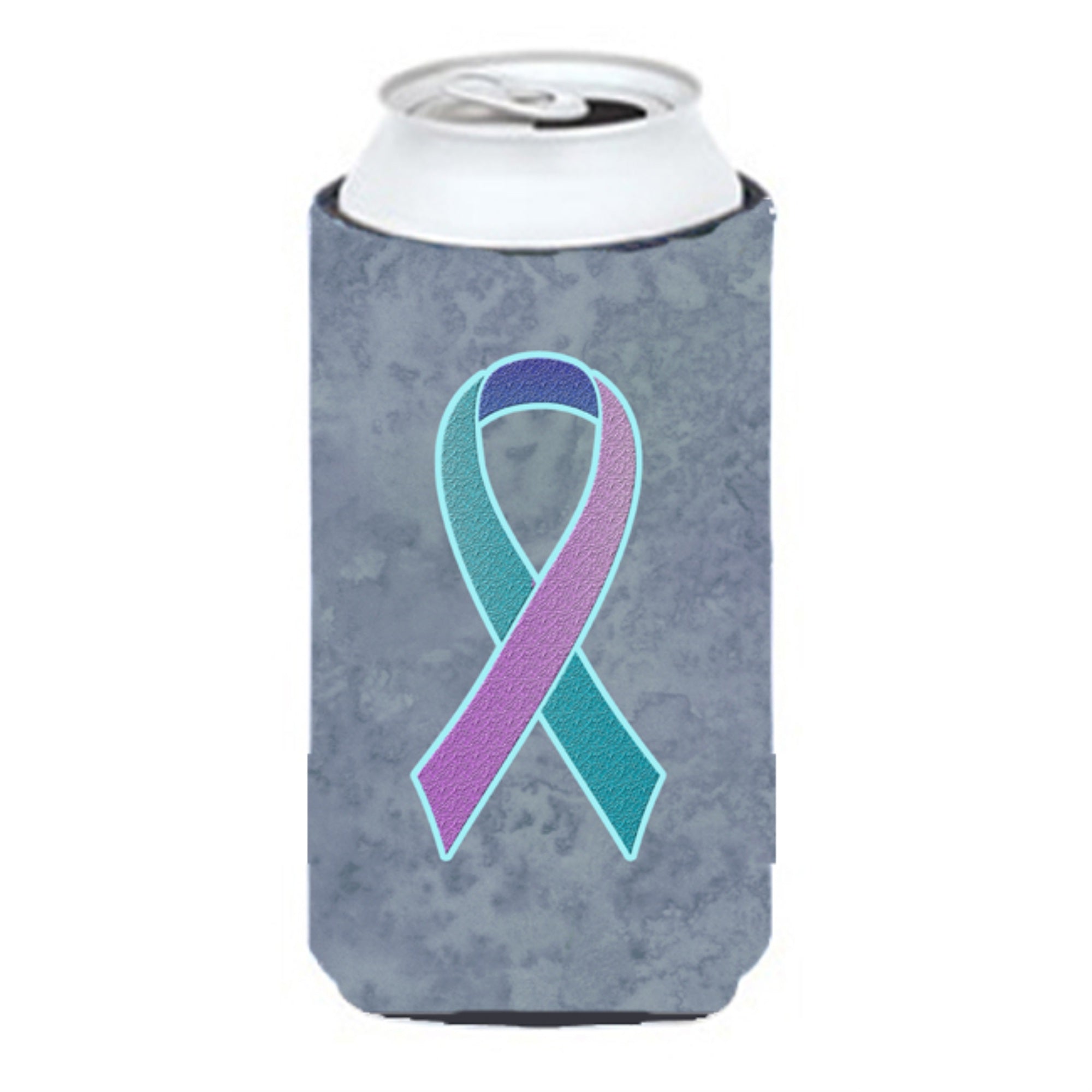 'Teal, Pink And Blue Ribbon For Thyroid Cancer Awareness Tall Boy Beverage Insulator Hugger An1217Tbc''