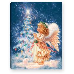 glow Decor 137712 christmas Wish LED Tabletop Mini canvas with Timer  8 x 6 in