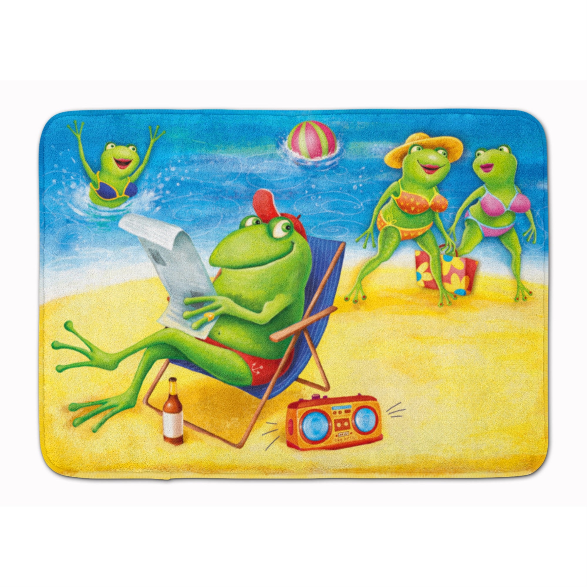 'Caroline'S Treasures Frogs On The Beach Floor Mat, 19'''' X 27'''', Multicolor''