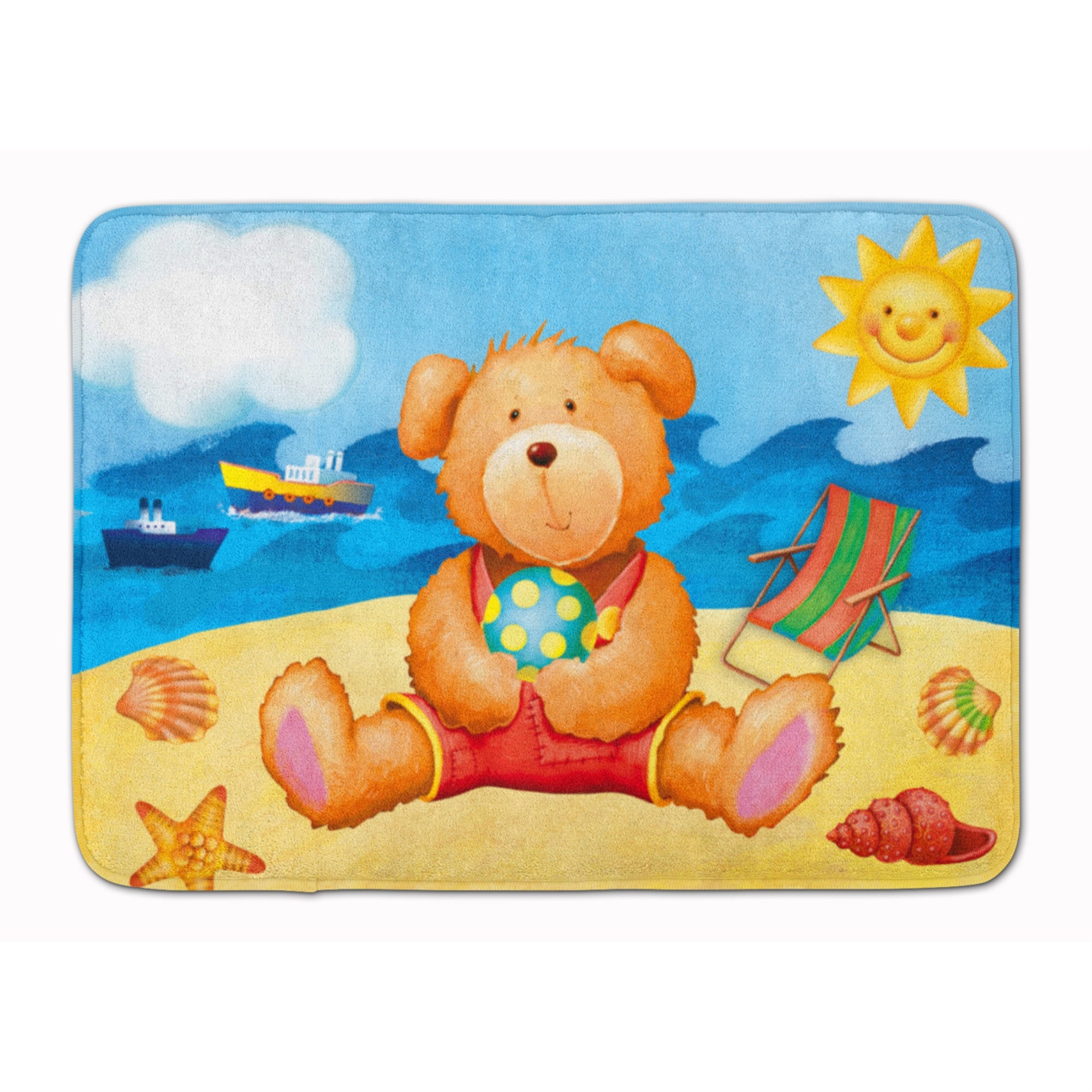 'Caroline'S Treasures Teddy Bear On The Beach Floor Mat, 19'''' X 27'''', Multicolor''