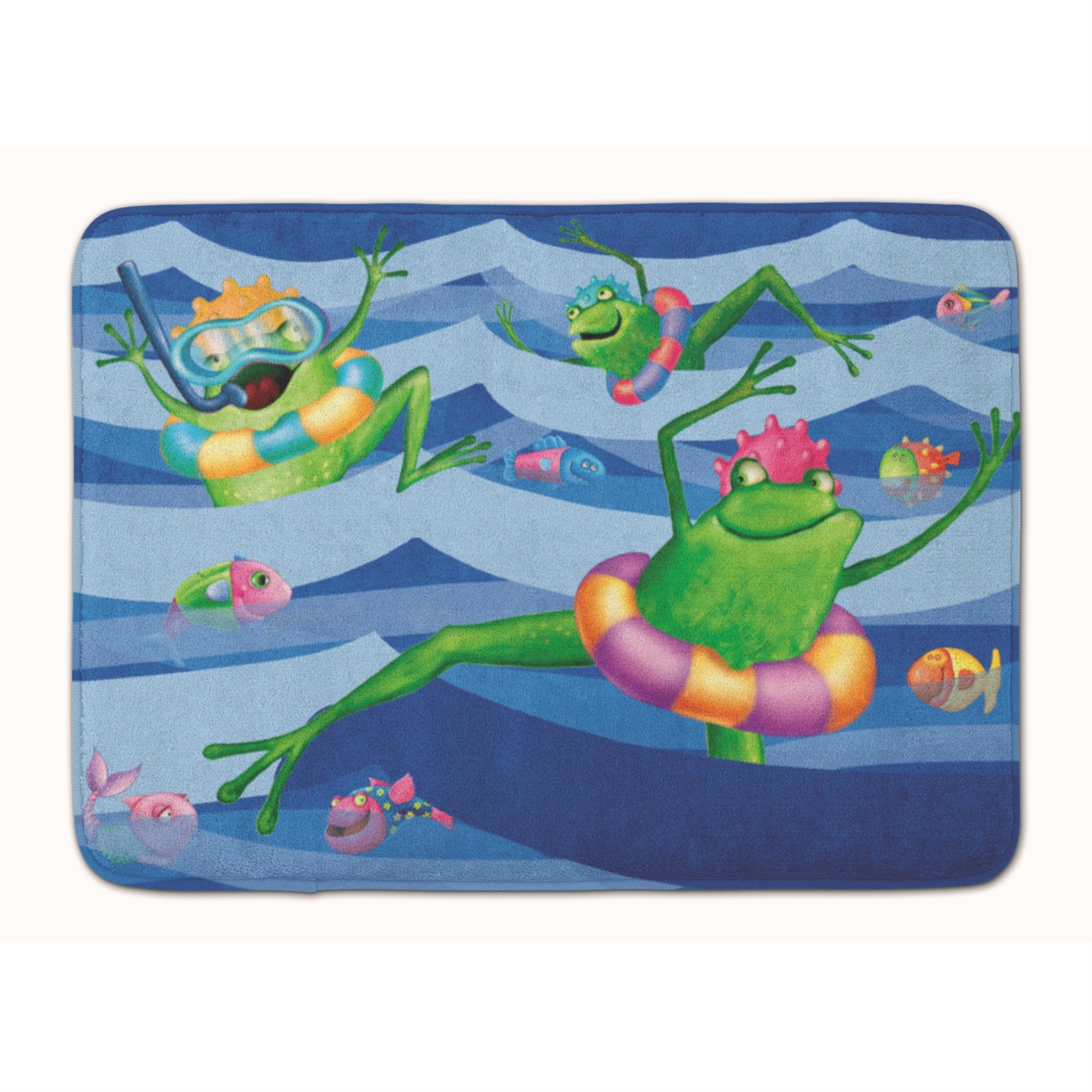 'Caroline'S Treasures Frogs Swimming Floor Mat, 19'''' X 27'''', Multicolor''