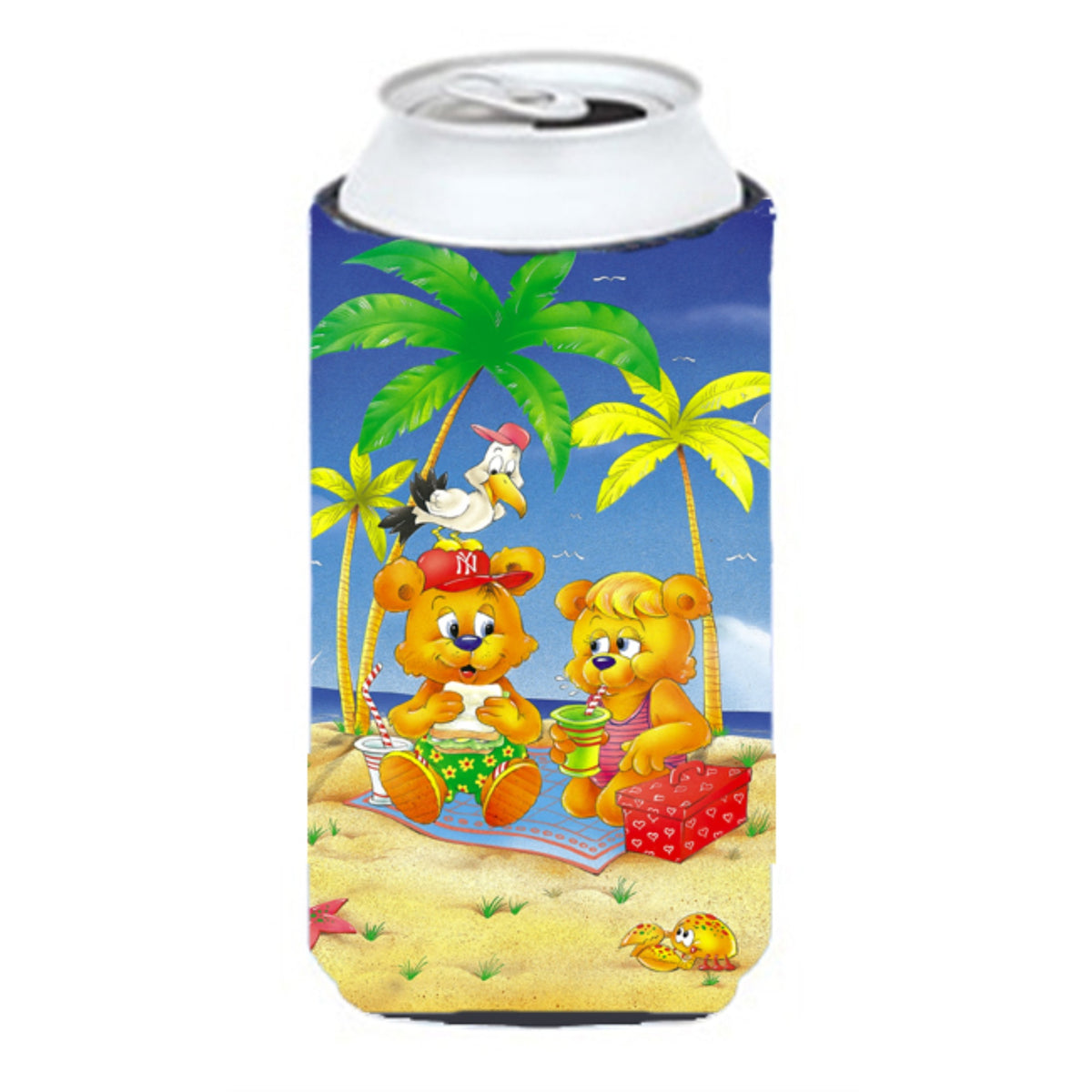 'Caroline'S Treasures Aph0239Tbc Teddy Bears Picnic On The Beach Tall Boy Koozie Hugger, Multicolor''