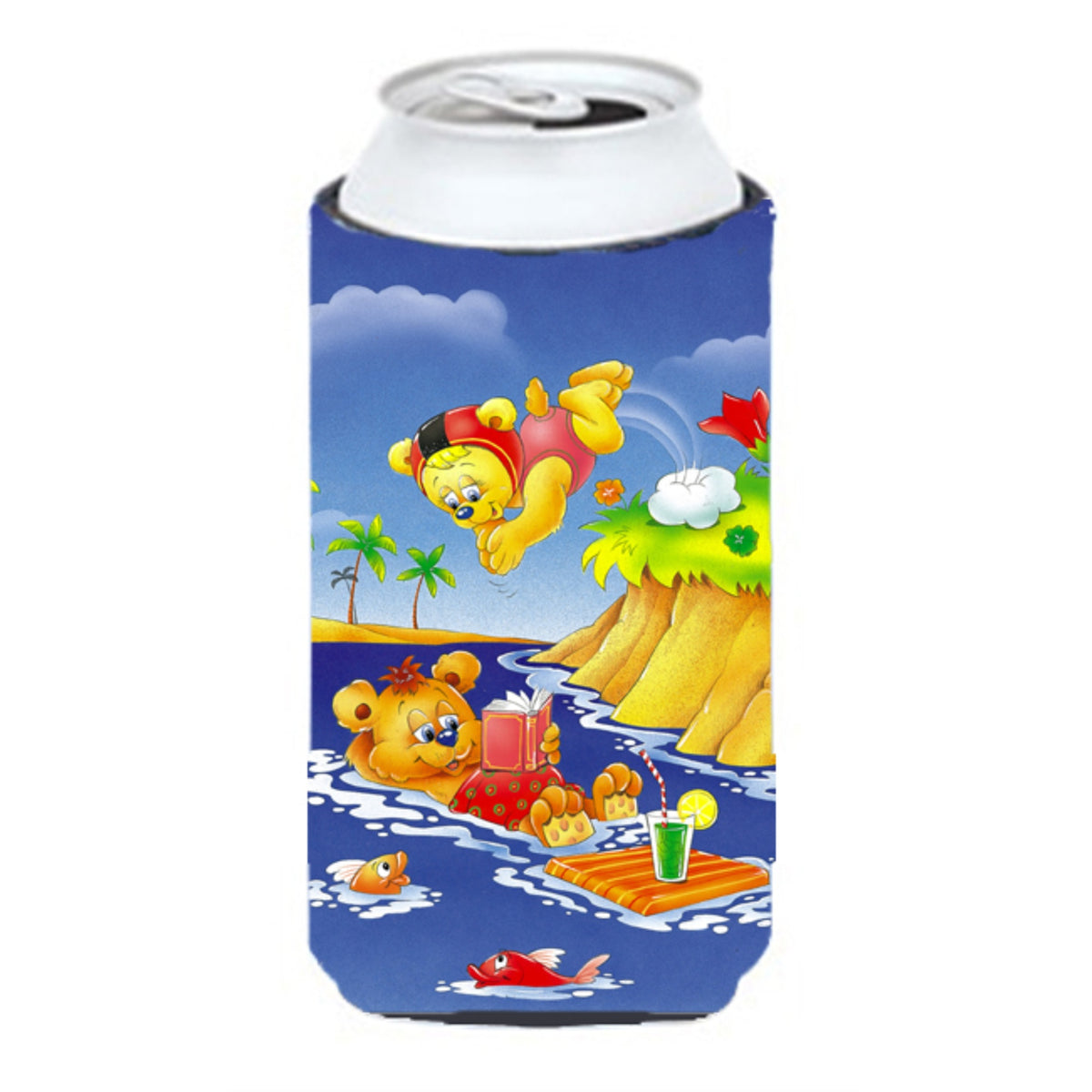 'Caroline'S Treasures Aph0240Tbc Teddy Bears Swimming And Diving Tall Boy Koozie Hugger, Multicolor''