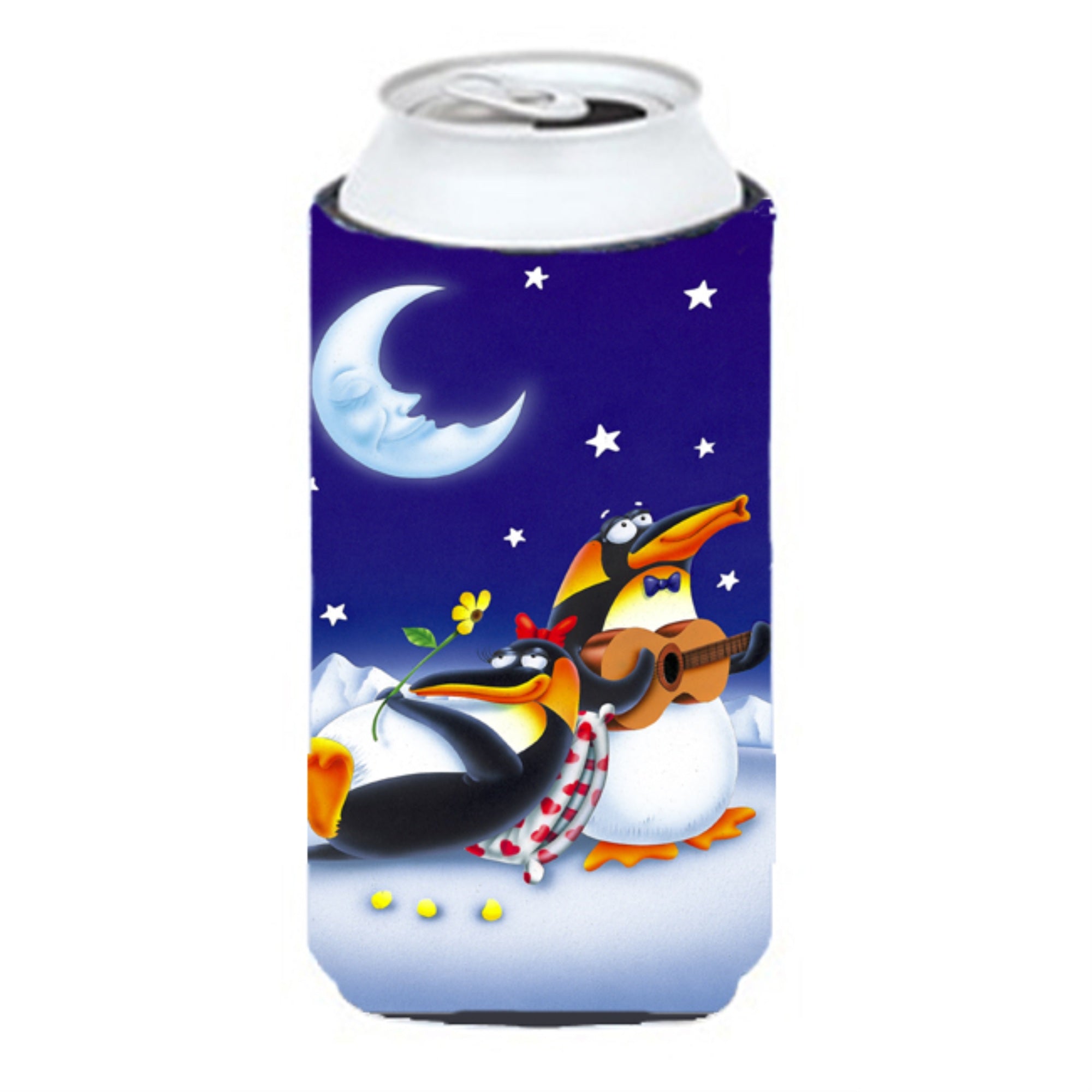 'Caroline'S Treasures Aph0243Tbc Music Under The Moon Penguins Tall Boy Koozie Hugger, Multicolor''