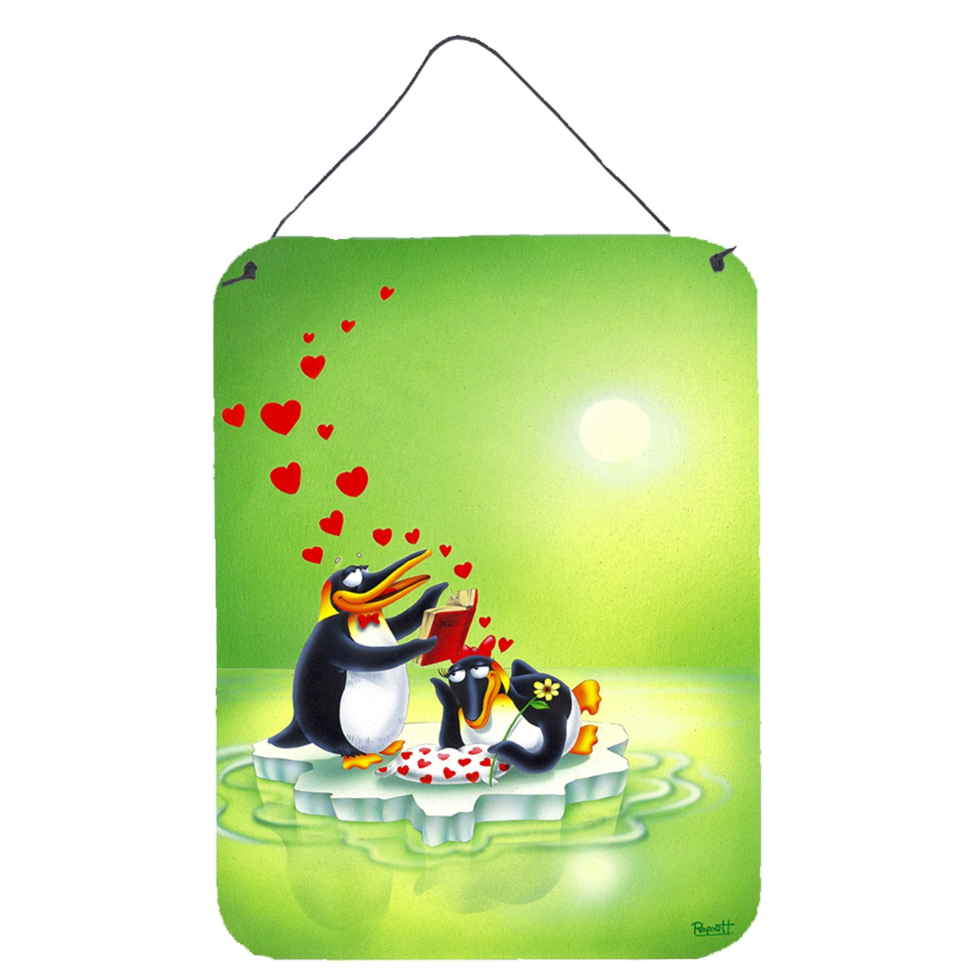 'Caroline'S Treasures My Love Song Penguins Wall Or Door Hanging Prints Aph0246Ds1216, 16'''' X 12'''', Multicolor''