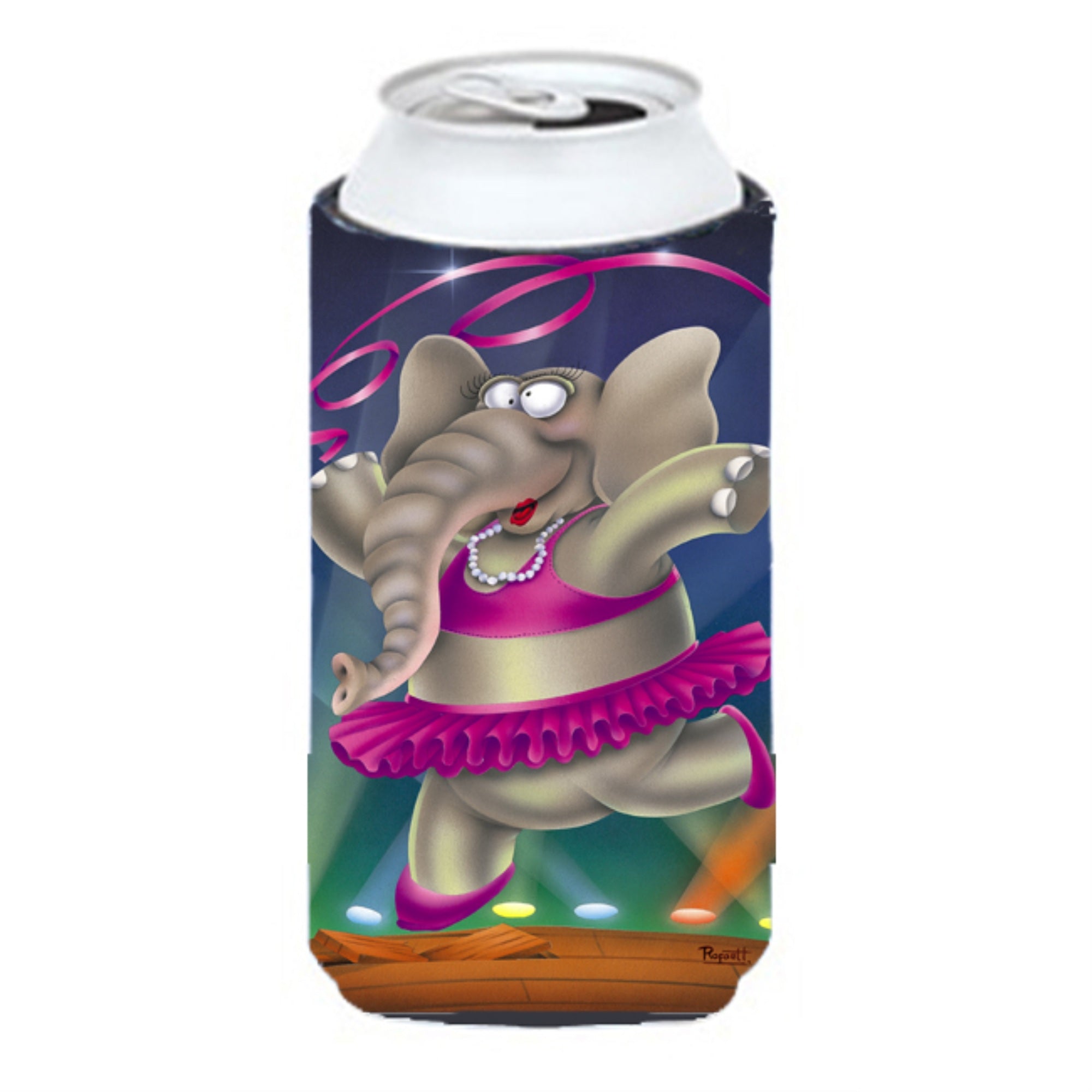 'Caroline'S Treasures Aph0249Tbc Elephant Ballerina Tall Boy Koozie Hugger, Multicolor''