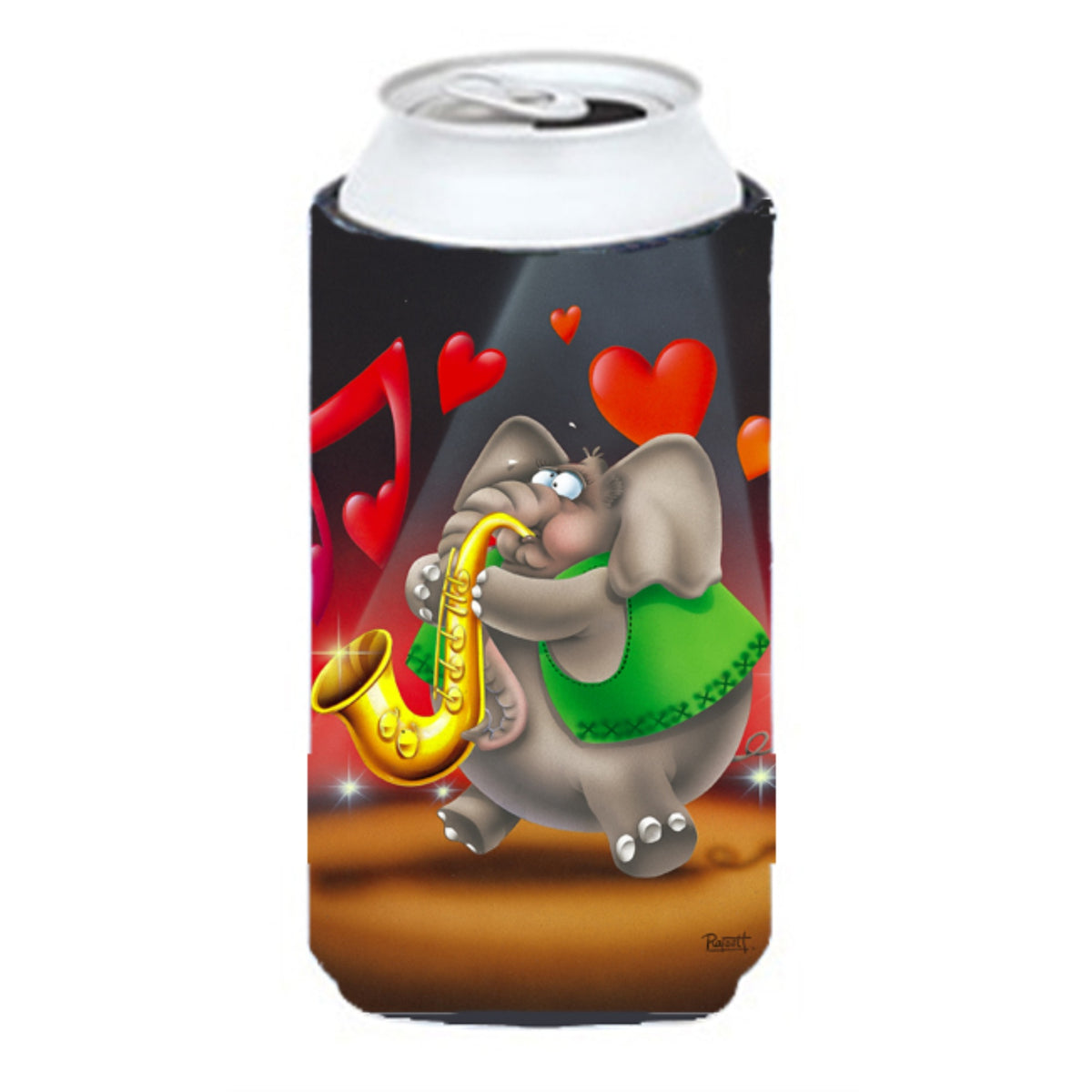 'Caroline'S Treasures Aph0250Tbc Elephant Playing The Saxophone Tall Boy Koozie Hugger, Multicolor''