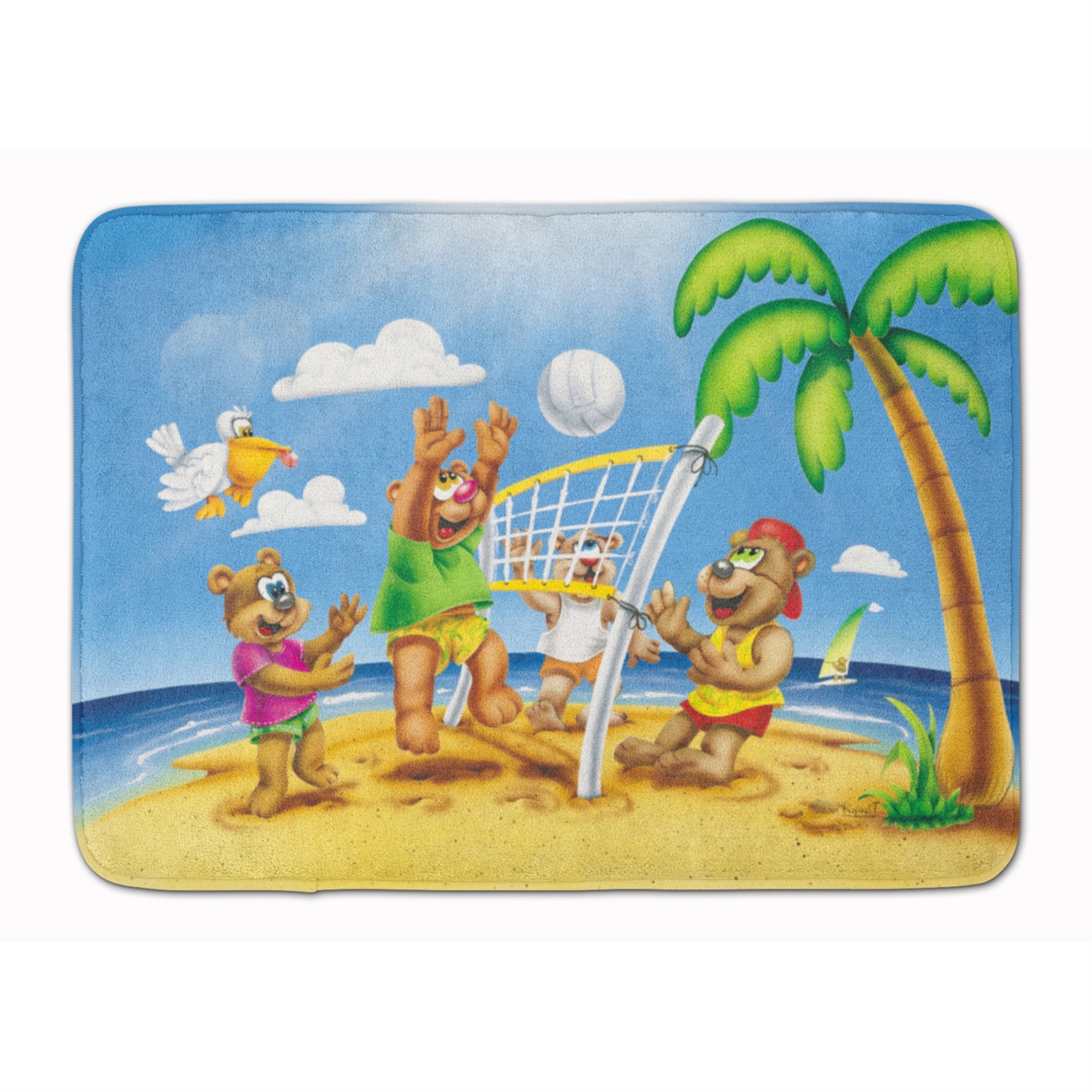 'Caroline'S Treasures Bears Playing Volleyball Floor Mat, 19'''' X 27'''', Multicolor''