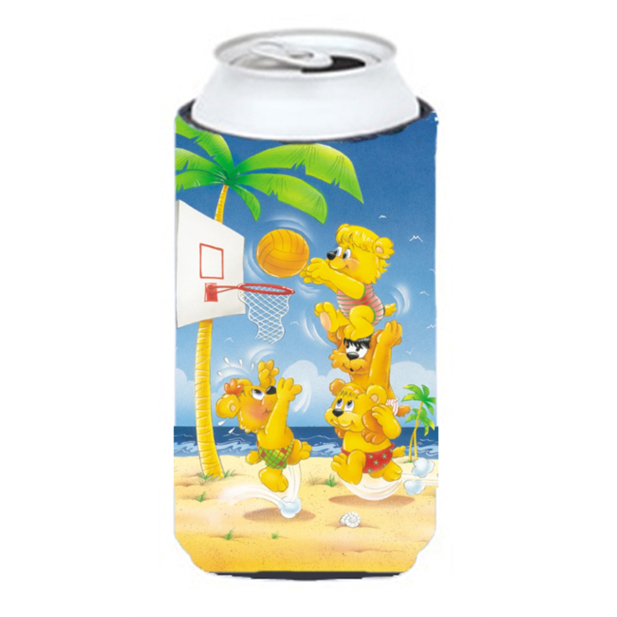 'Caroline'S Treasures Aph0388Tbc Bears Playing Basketball Tall Boy Koozie Hugger, Multicolor''