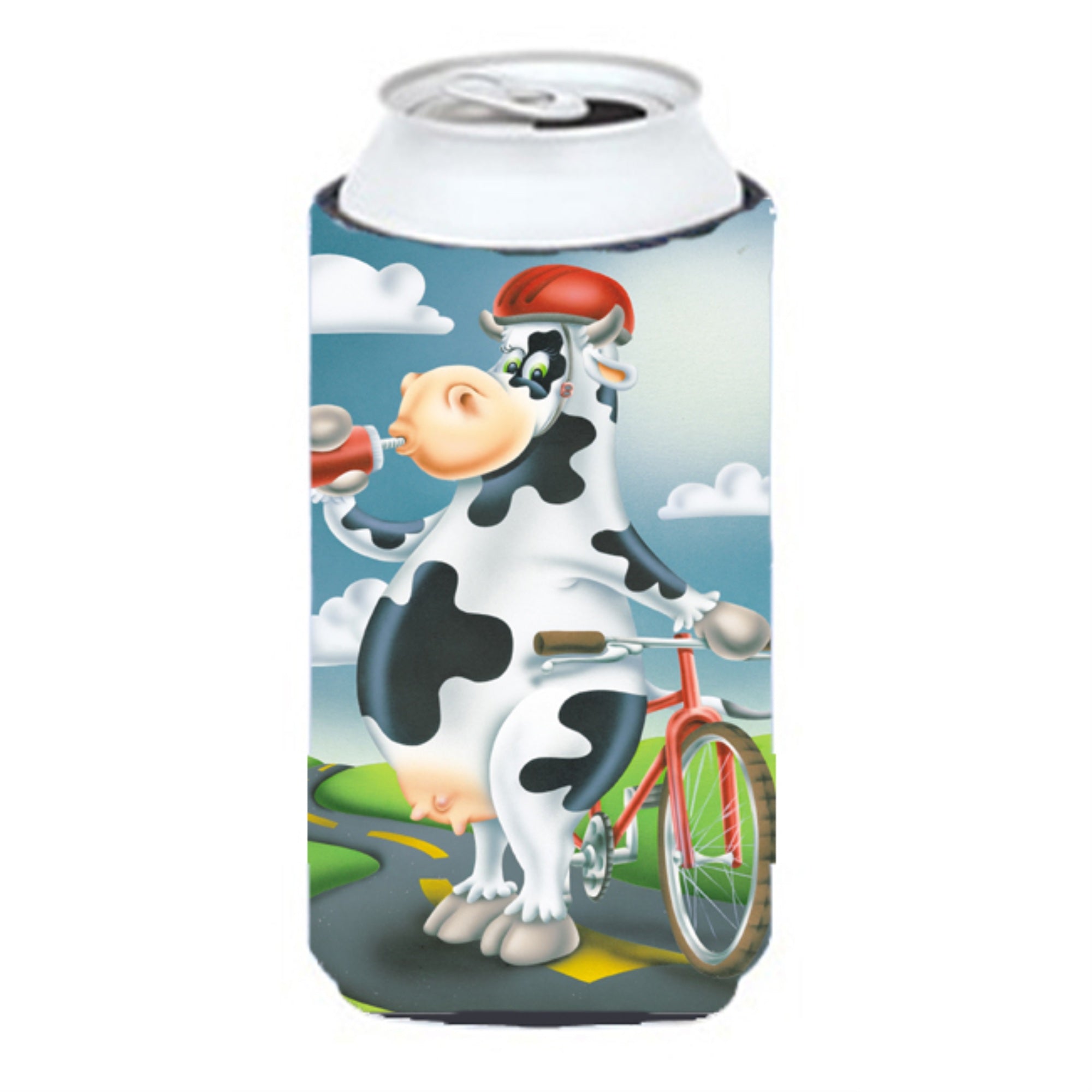 'Caroline'S Treasures Aph0532Tbc Cow On A Bike Ride Tall Boy Koozie Hugger, Multicolor''