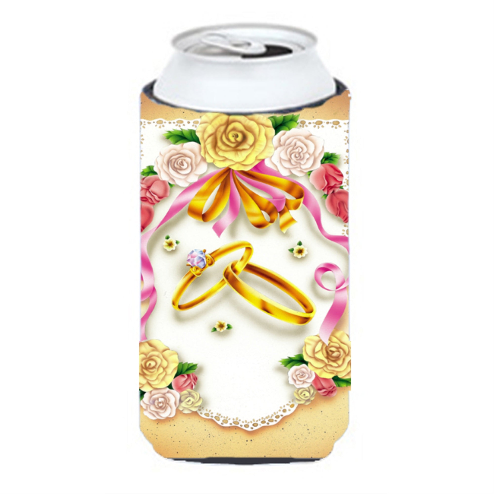 'Caroline'S Treasures Aph0604Tbc Wedding Rings Tall Boy Koozie Hugger, Multicolor''