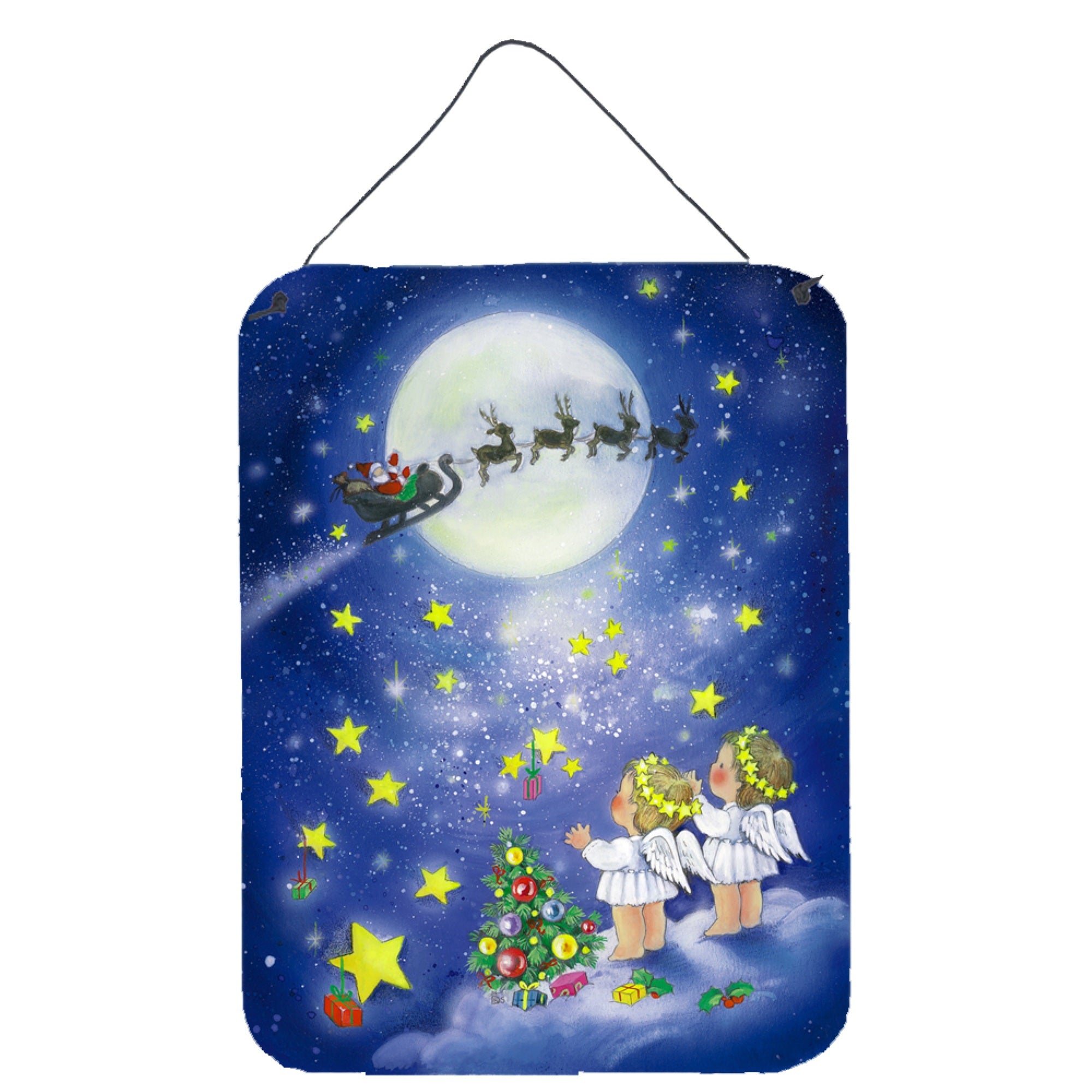 'Caroline'S Treasures Angels Watching Santa Claus Wall Or Door Hanging Prints Aph0690Ds1216, 16Hx12W, Multicolor''