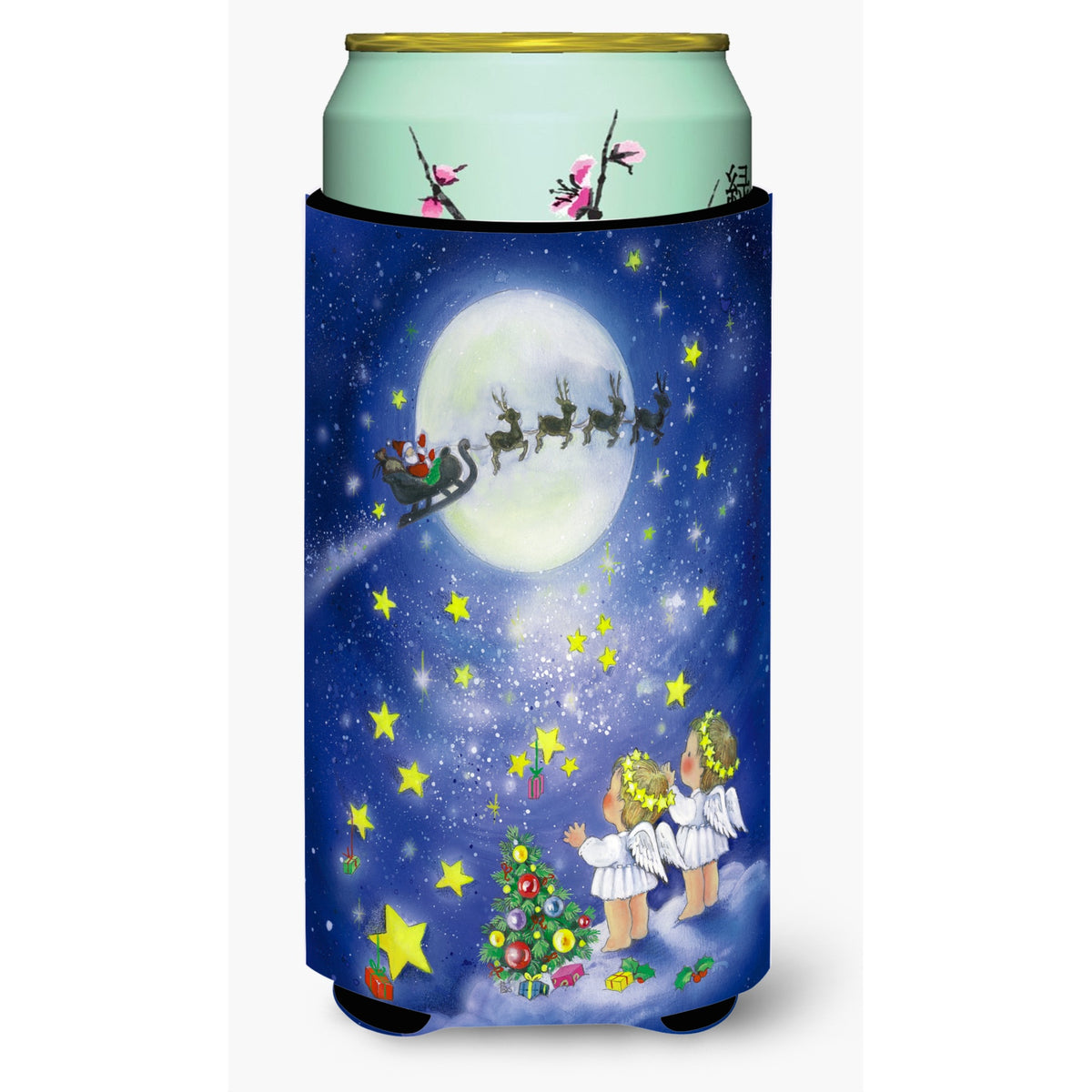 'Caroline'S Treasures Angels Watching Santa Claus Tall Boy Koozie Hugger, Multicolor''